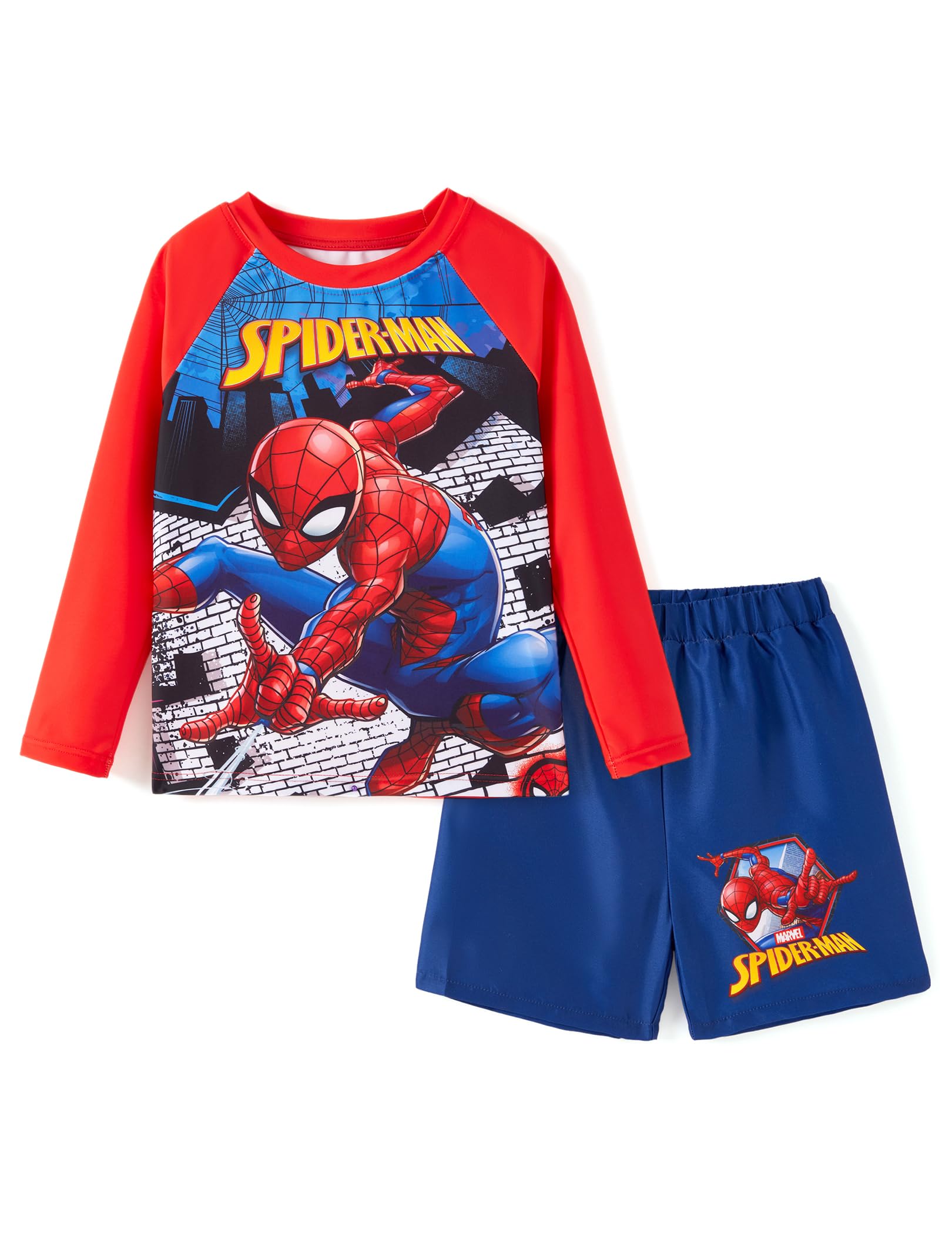 Disney Boys Spiderman Swimsuit Summer Beach Kids Rash Guard Swim Set 3M-13T