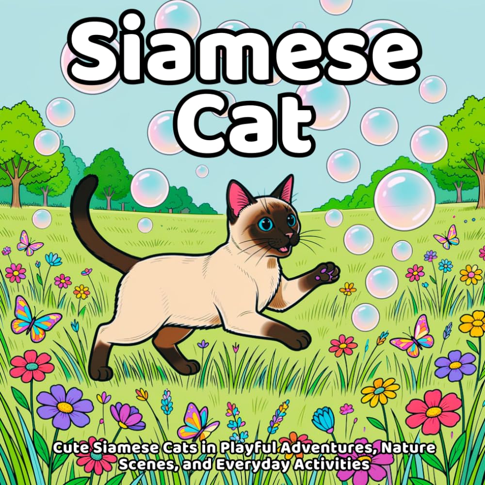 Siamese Cat Coloring Book: Cute Siamese Cats in Playful Adventures, Nature Scenes, and Everyday Activities