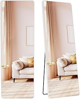 Comprar SONGMICS Espejo de Cuerpo Entero, 160 x 50 cm, Espejo de Pie Rectangular con Soporte, con Marco de Aleación de Aluminio, Cristal Templado, para Dormitorio, Salón, Vestuario, Blanco Mate LFM030WC01