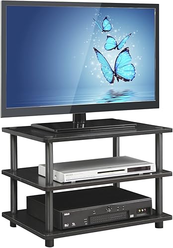 Miniatura 3 de Furinno TURN-N-TUBE TV Stand, 3-Tier Corner Entertainment Center, Open Shelf Design TV Console for TV up to 25 Inch, Toolless Assembly, for Living