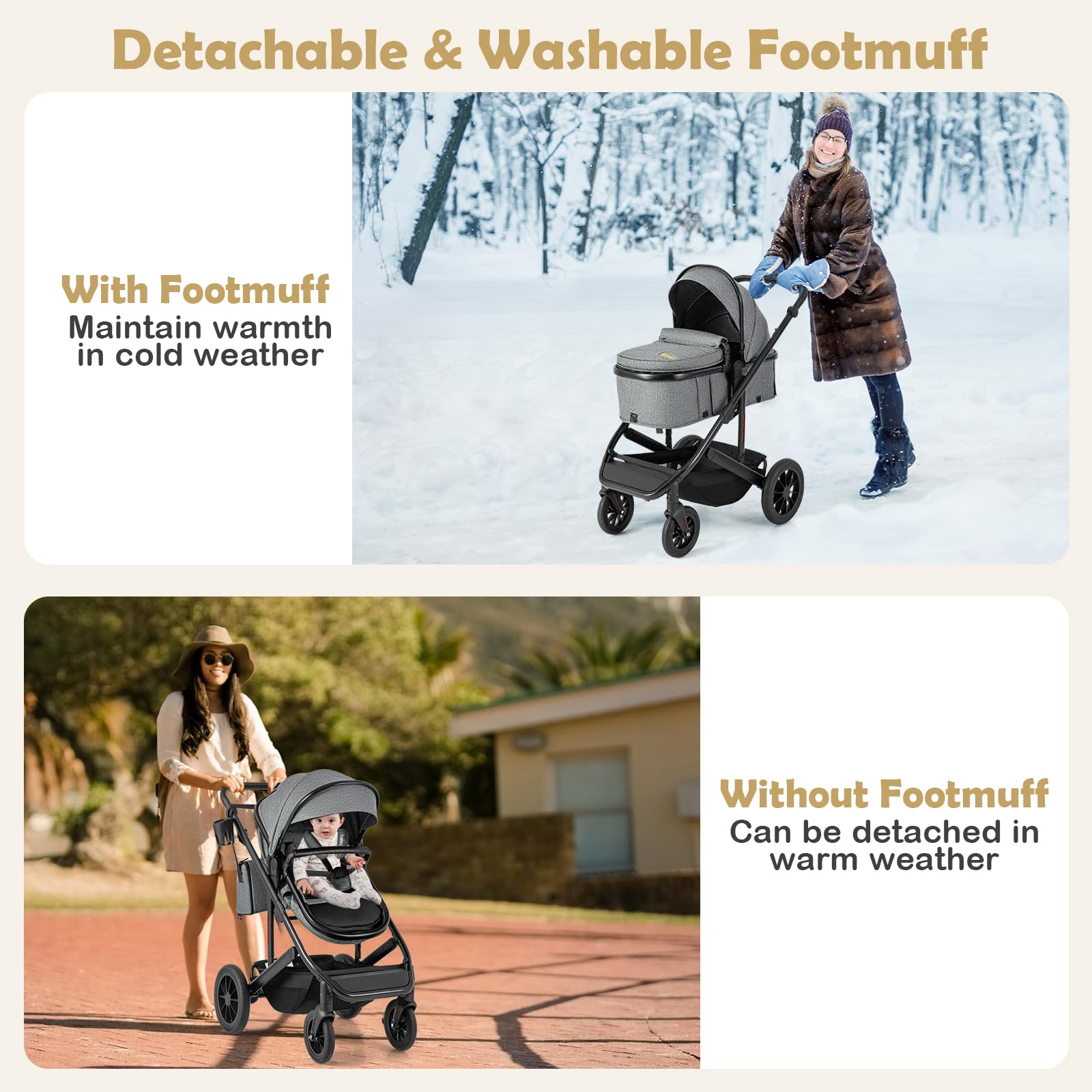 Amazon.com : BABY JOY 2 in 1 Convertible Baby Stroller, High