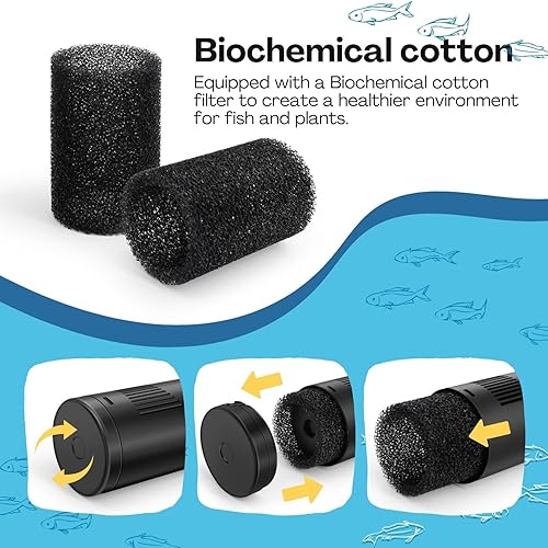 Miniatura 9 de Flexzion Filtro de acuario U-V, filtro de tanque de peces de 100 galones con luz U-V para limpieza de control verde, bomba sumergible de acuario de