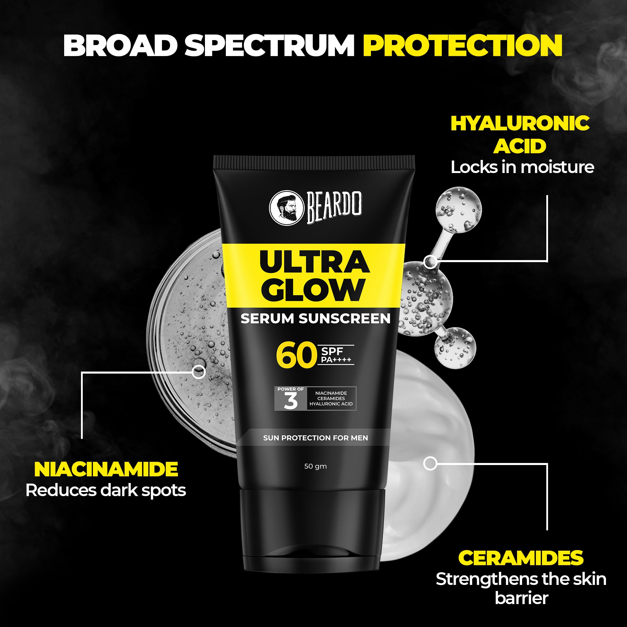 Beardo Ultra Glow-up Kit for Men | Facewash, Serum Sunscreen & Bathing Bar | Brightening Skincare Combo for Daily Use | Oil Control & Sun Protection | Set of 3 4