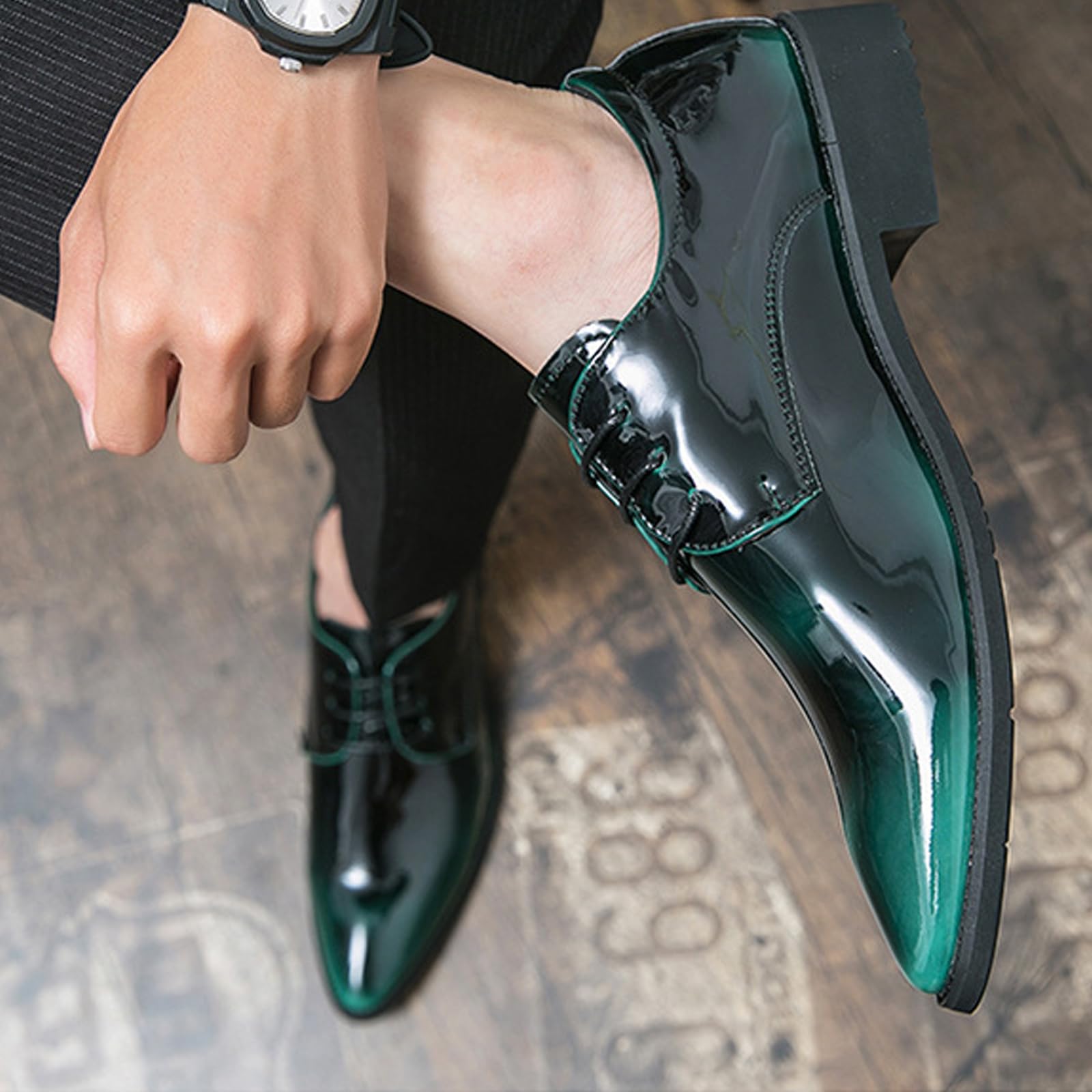 Zapatos De Cordones Formales Zapatillas Hombre De Traje Derbys Charol Calzado Piel Brogue Zapatos De Vestir De Boda