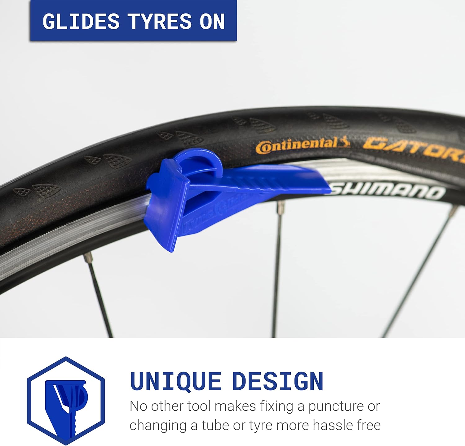 Rehook Tyre Glider | New Bicycle Tire Lever | Suitable for All Bike Tires | Professional, Portable & Patented Tool to Fit and Remove Road, Gravel, Mountain Bikes Tyre, Tube, Tubeless Puncture Repair