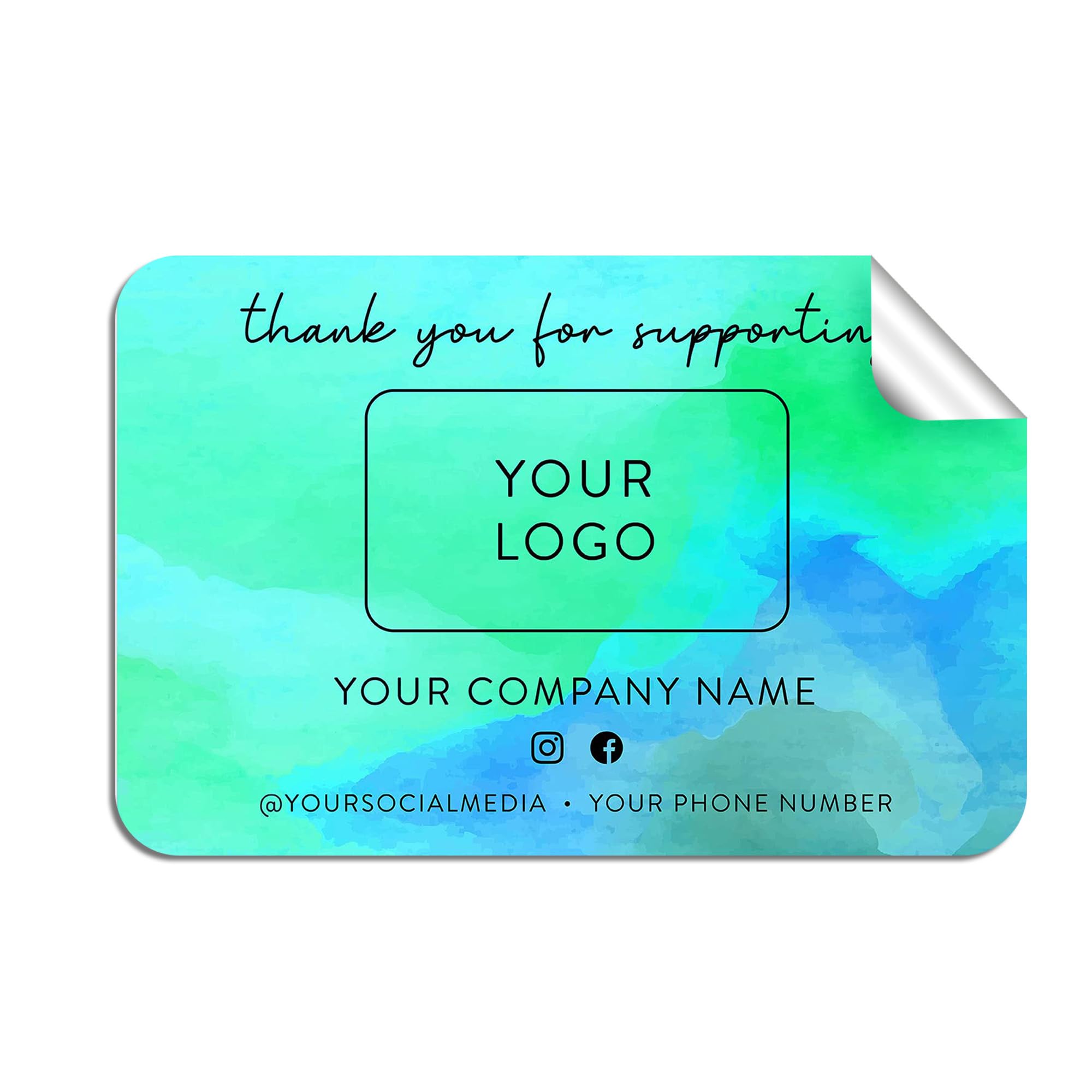 DayStar Custom Signs & Design 60-Pack Rectangle Personalized Stickers - Custom Vinyl Sticker for Small Business Logo - Labels for Cafe, Boutique,