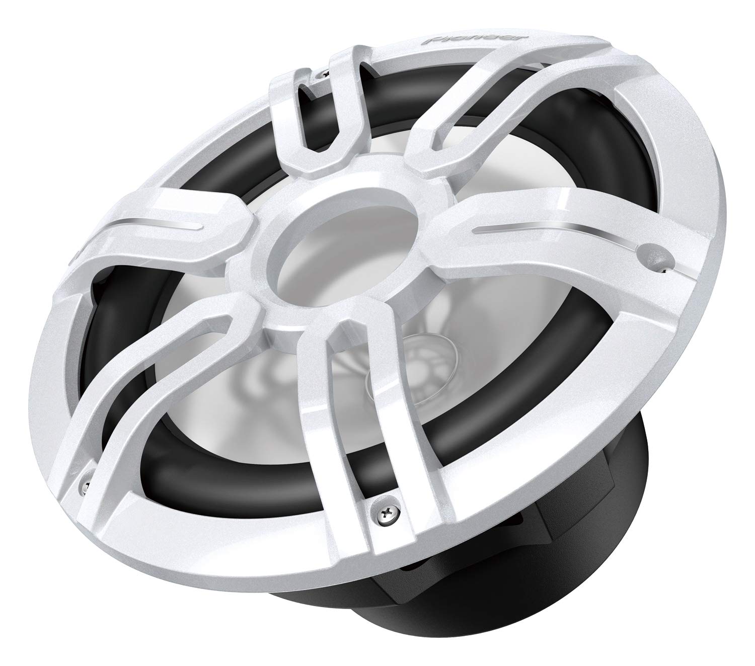 Pioneer TS-ME100WS 25cm Marine Subwoofer 300W RMS, 1x 4 Ohm, IPX7, (permut-weiße & schwarze Sportgitter)