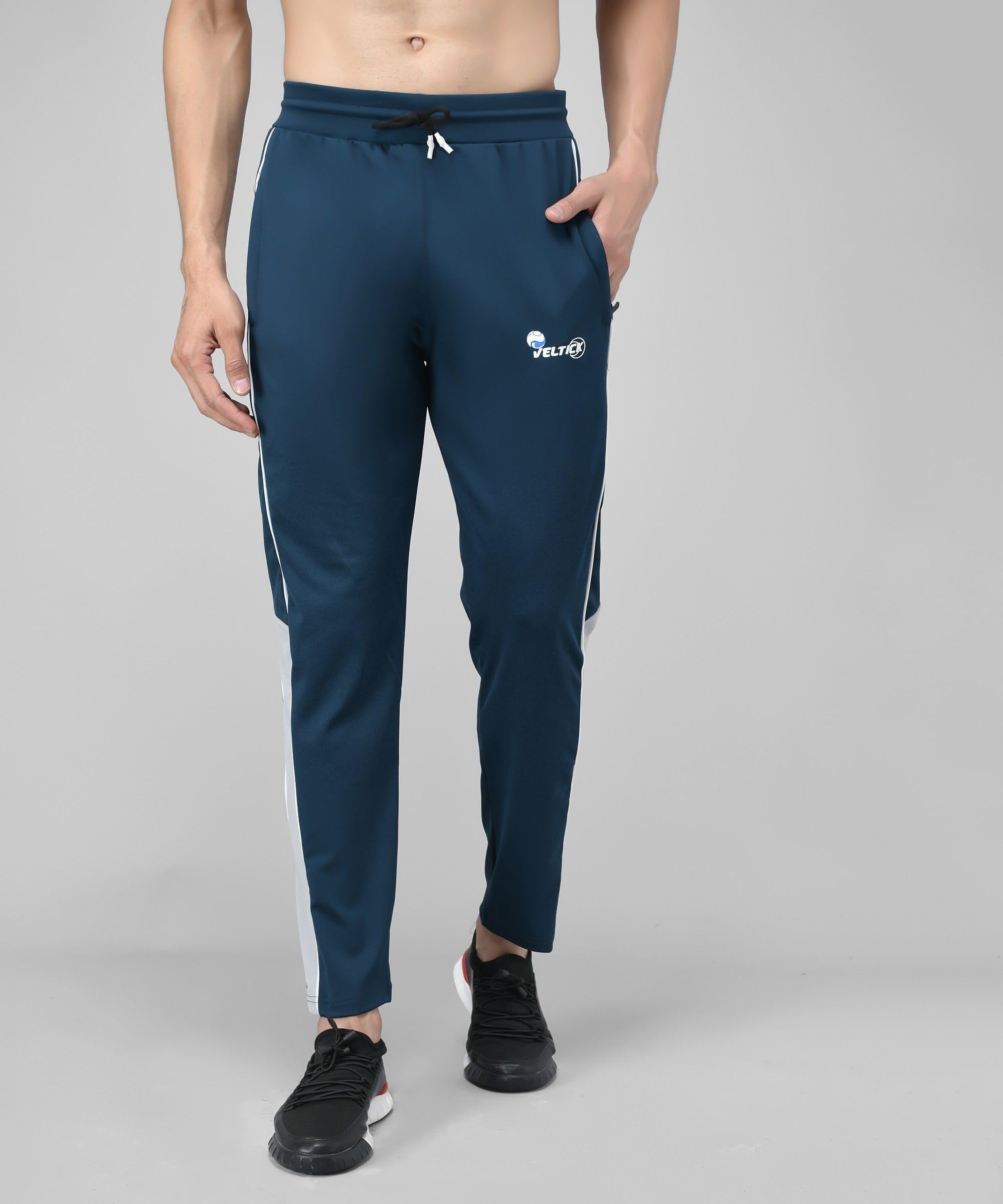 Regular Mid Rise Blue Men Lycra Blend Track Pant-picture-32