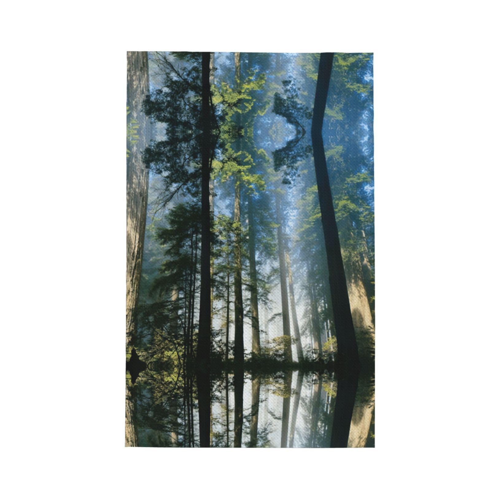 Xxahnbm Black National Parks Sunshine Trees Print Waffle Kitchen Towel,Absorbent Hand Towel