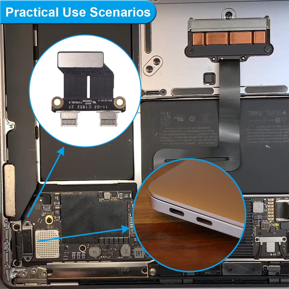 Złącze gniazda zasilania DC I/O USB-C Board Wymiana portu ładowania 923-02813 do MacBooka Air 33.0 cm A1932 2018 2019 A2179 2020 A2337 2020 820-01161-A 821-01658-A 820-011161-A 820-011161-A