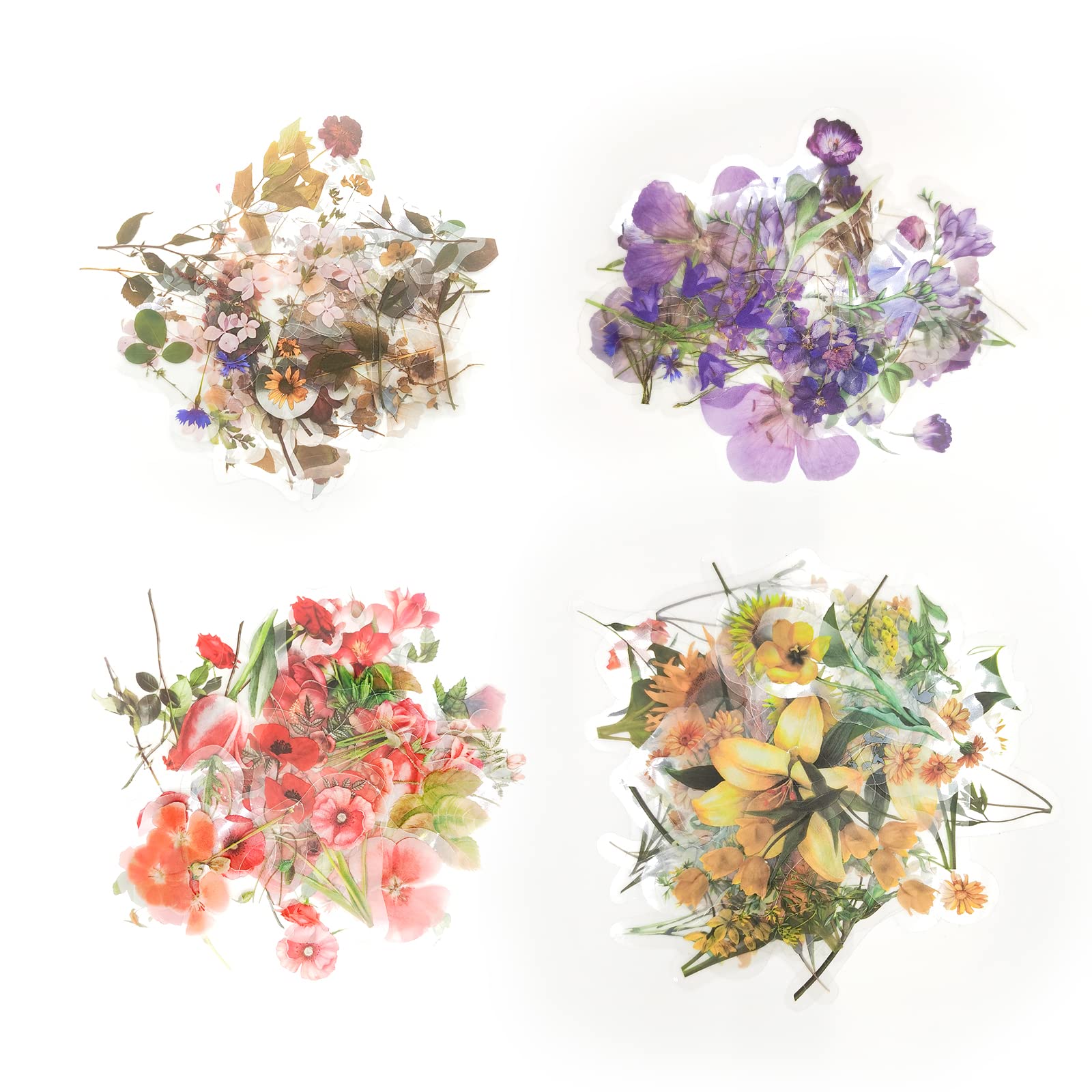 Andiker 160 piezas Pegatinas Scrapbooking Flores Adhesivas para Manualidades DIY, Bullet Journal Álbum Fotos Pegatinas de Plantas Vintage Decoración para Scrapbooks Calendarios Tarjetas Regalos Sobres