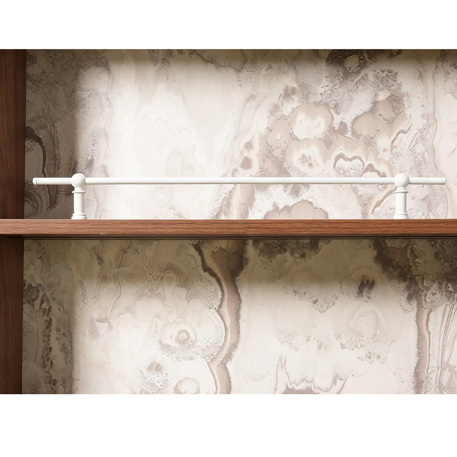 MESCXTY Metal Shelf Guard Rail Decorative 14~42 Inch Long, Tipping Set for Wood/Gallery Shelves, Customizable Length Bookshelf, Shoe Racks, Cabinets Guardrail Bar(White-10 Pack,23in/58cm)