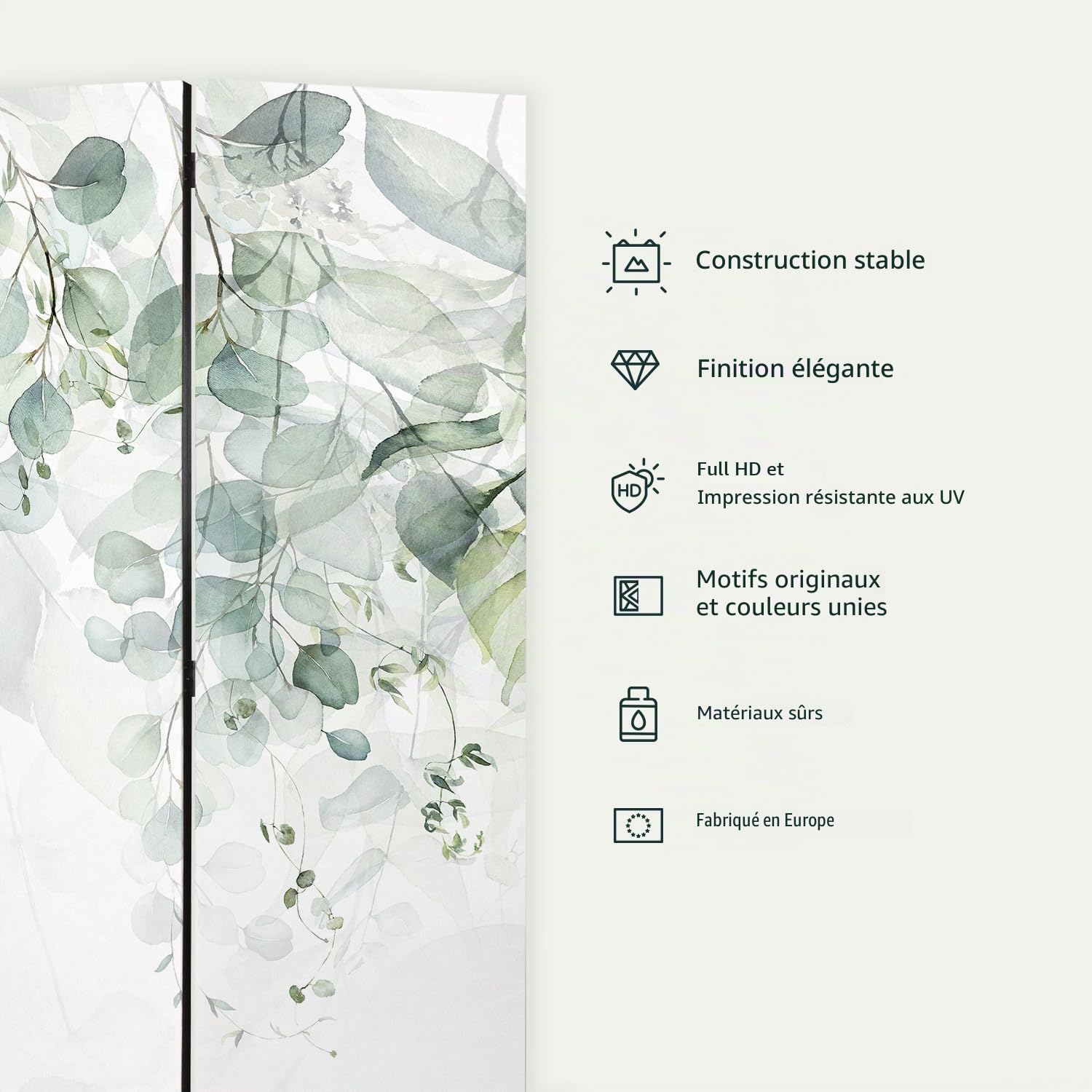 murando - Paravent Décoratif Intérieur à Deux Côtés, Fleurs, 225x172 cm