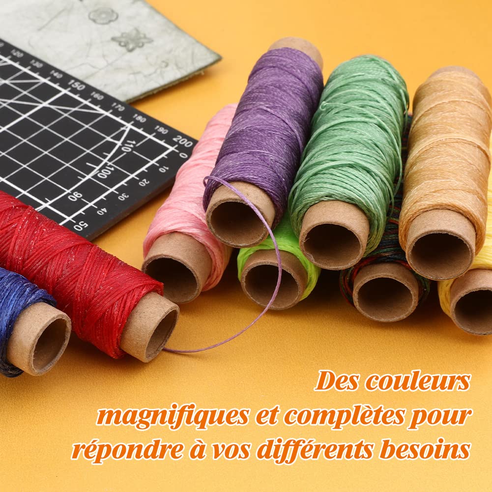 300 M 0,35 Mm Di Poliestere In Pelle Cucito Tondo Filo Cerato - Foto 3