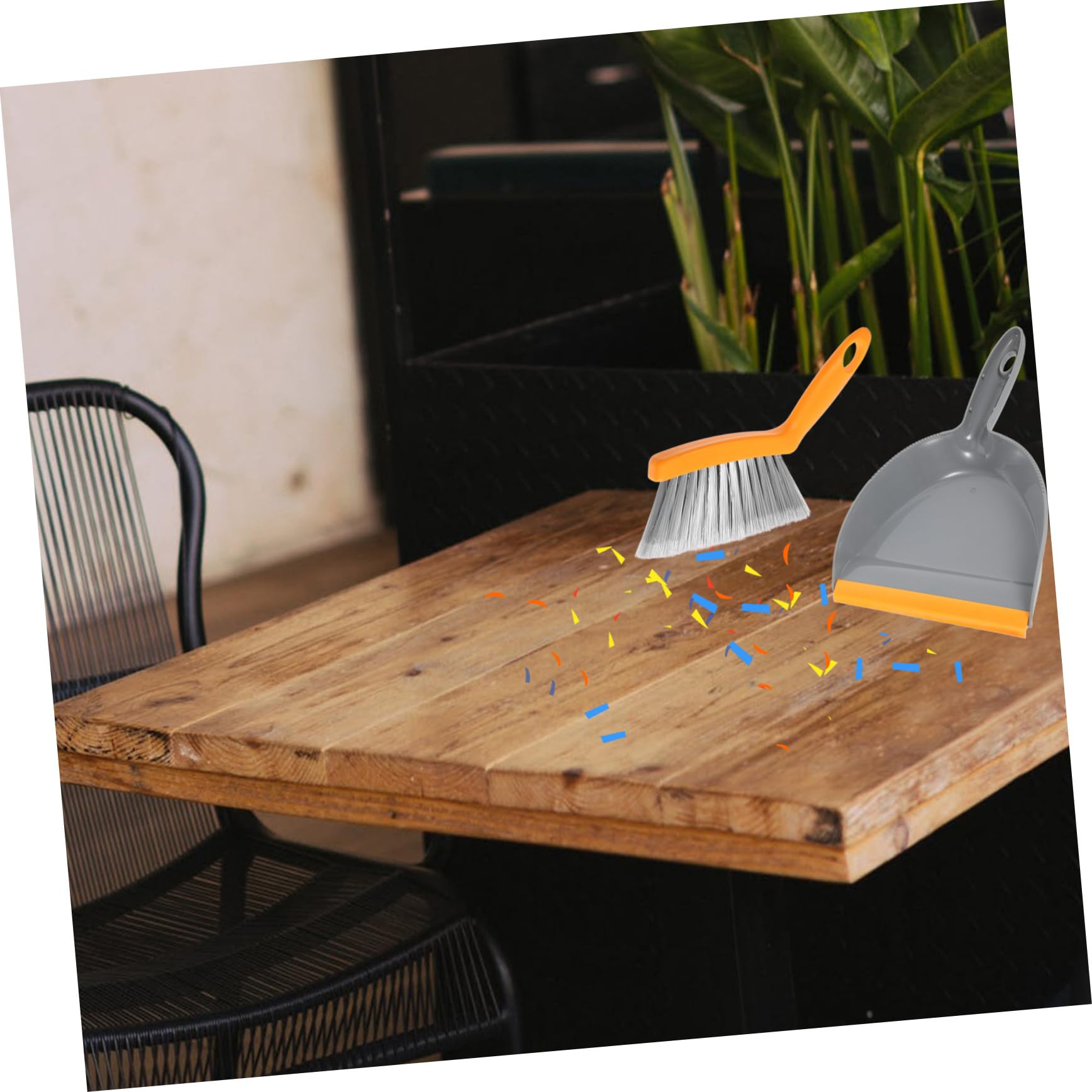 GOOHOCHY Portable Dustpan Brush Set Mini Broom Dustpan Pp Material Desk Cleaning Kit
