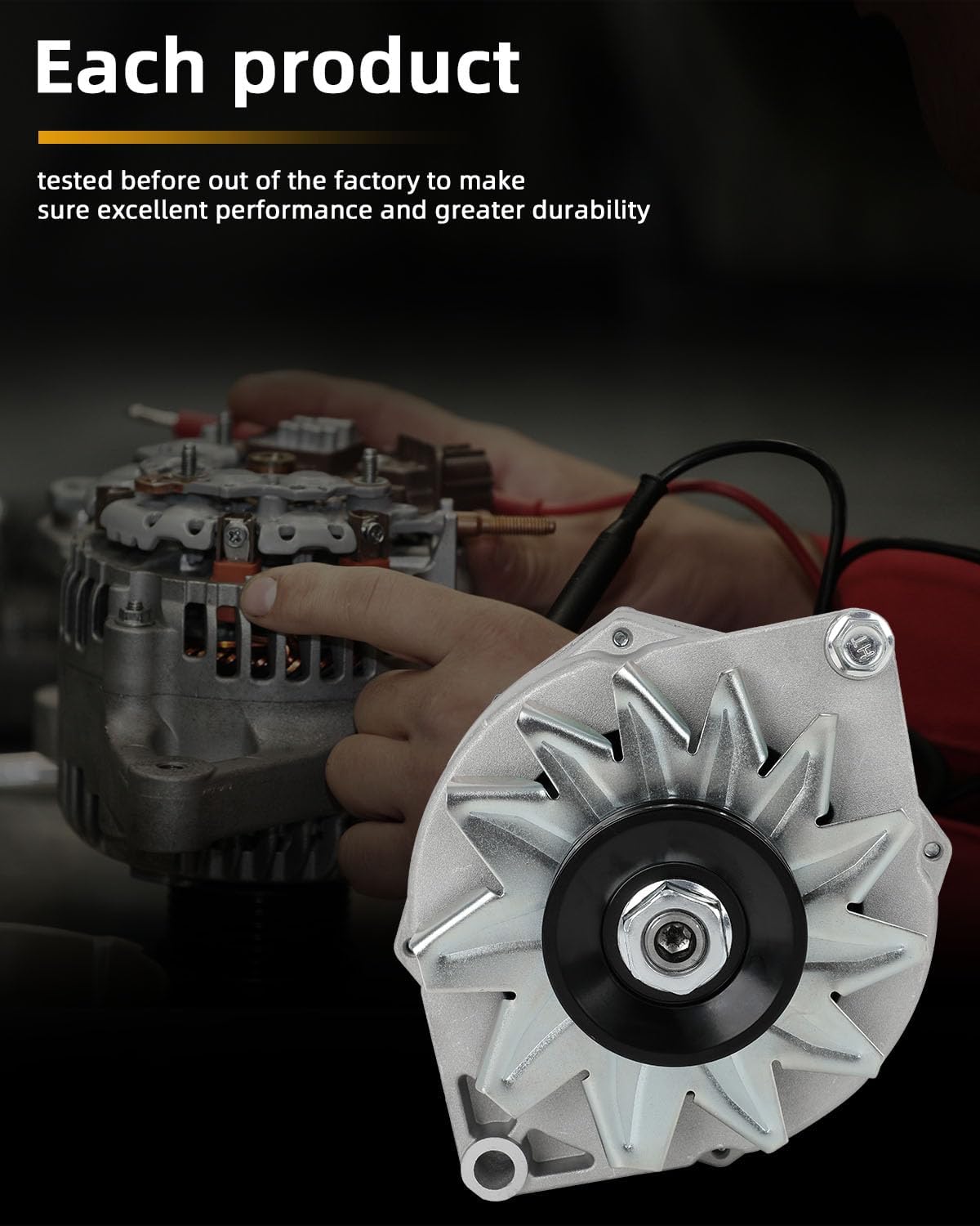 Automotive Alternator For Chevy One Wire 10SI Self-exciting SBC BBC GM Replace # ADR0335 7127-SE105 400-12340 ADR0151 20-102-7 105 Amp/12 V