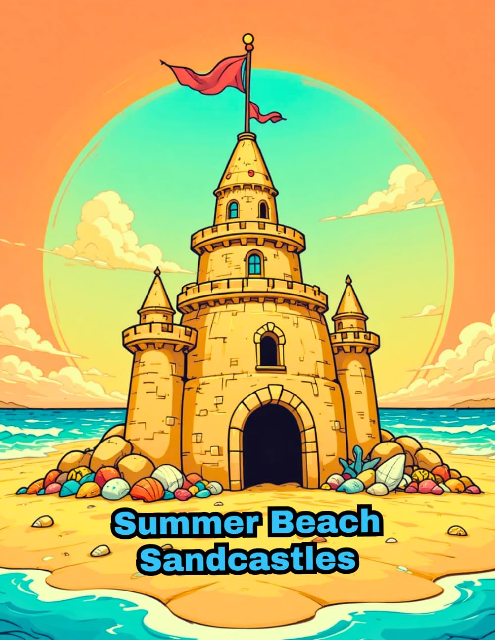 Summer Beach Sandcastles: A Fun Vacation Coloring Book for Kids with 50 Cute Designs (KIDS COLORING)