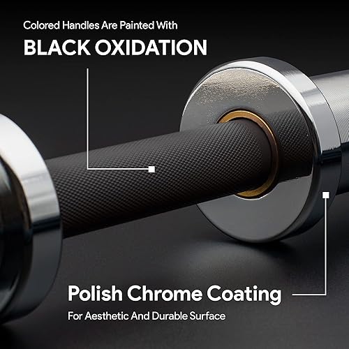 Miniatura 9 de Diliboz Mango olímpico para mancuernas  Barra de mancuernas cargable de 2 pulgadas, mango resistente para entrenamientos de gimnasio, ejercicio,