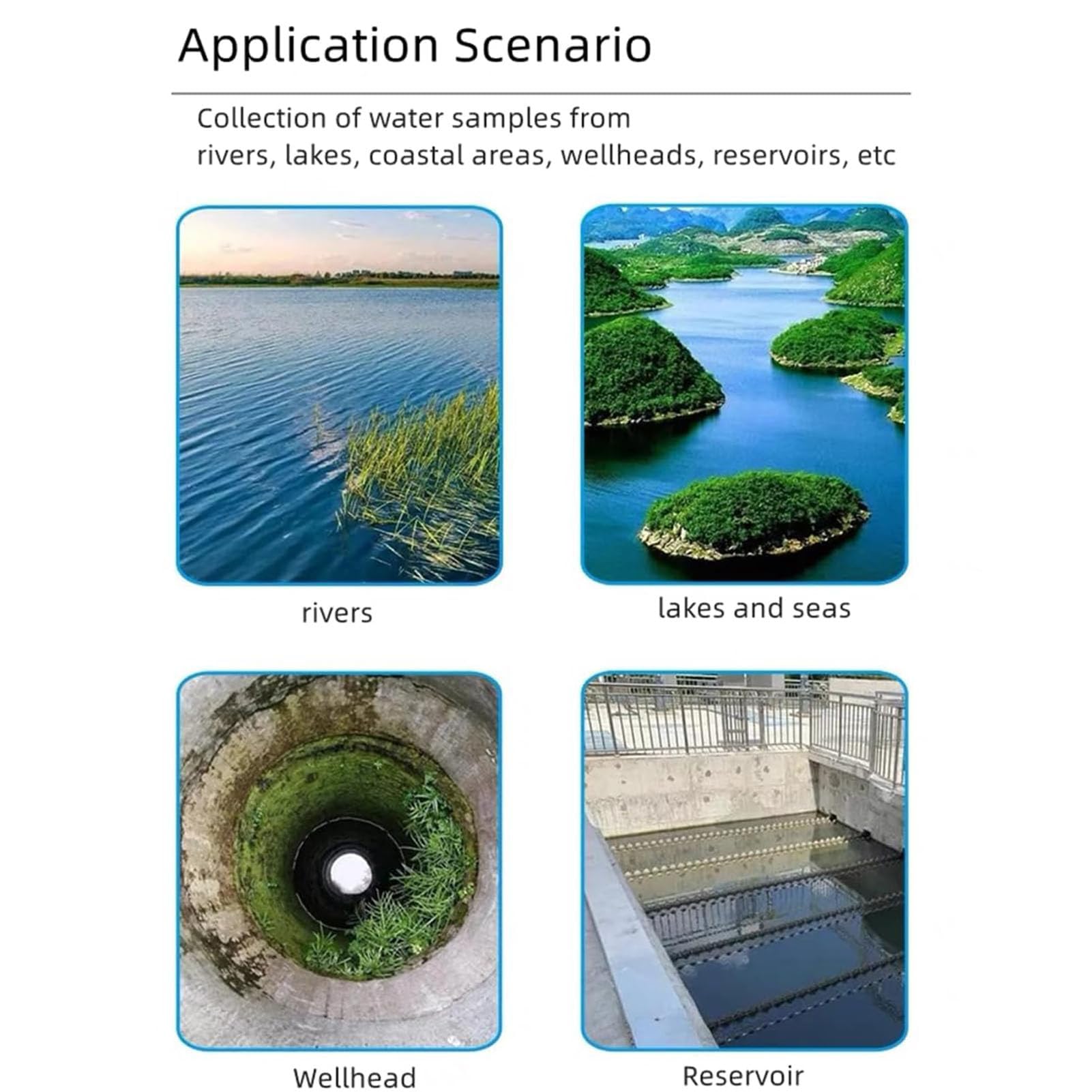 Teleskop-Wasserprobenehmer für effiziente Wassersammlung und Analyse, Edelstahlstab mit Kunststoffschöpfkelle