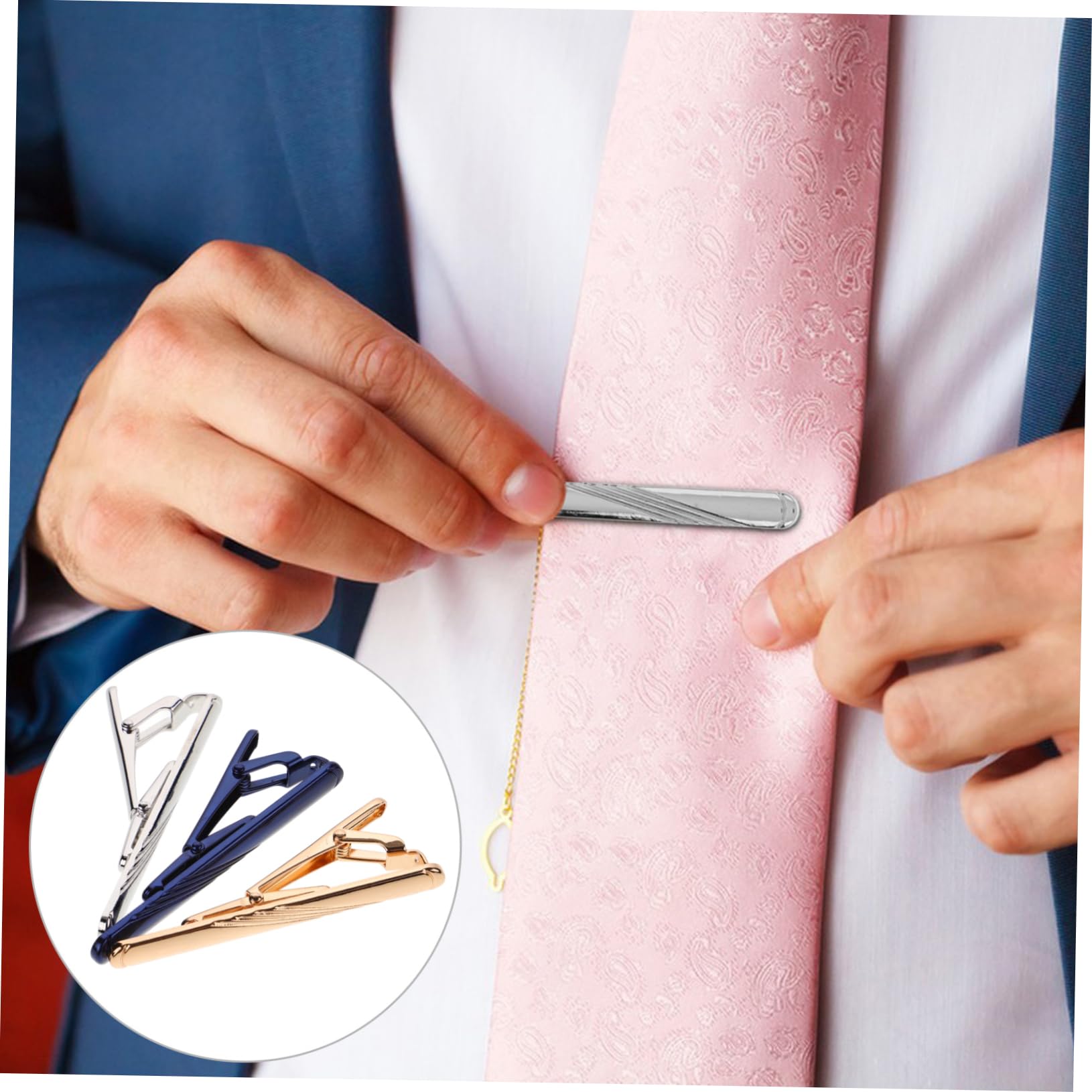FOMIYES Conjunto De Pasadores De Corbata Clips De Corbata De Boda Pinzas De Corbata Broche De Corbata Clip En Lazos Hebilla De Clip De Traje Cobre