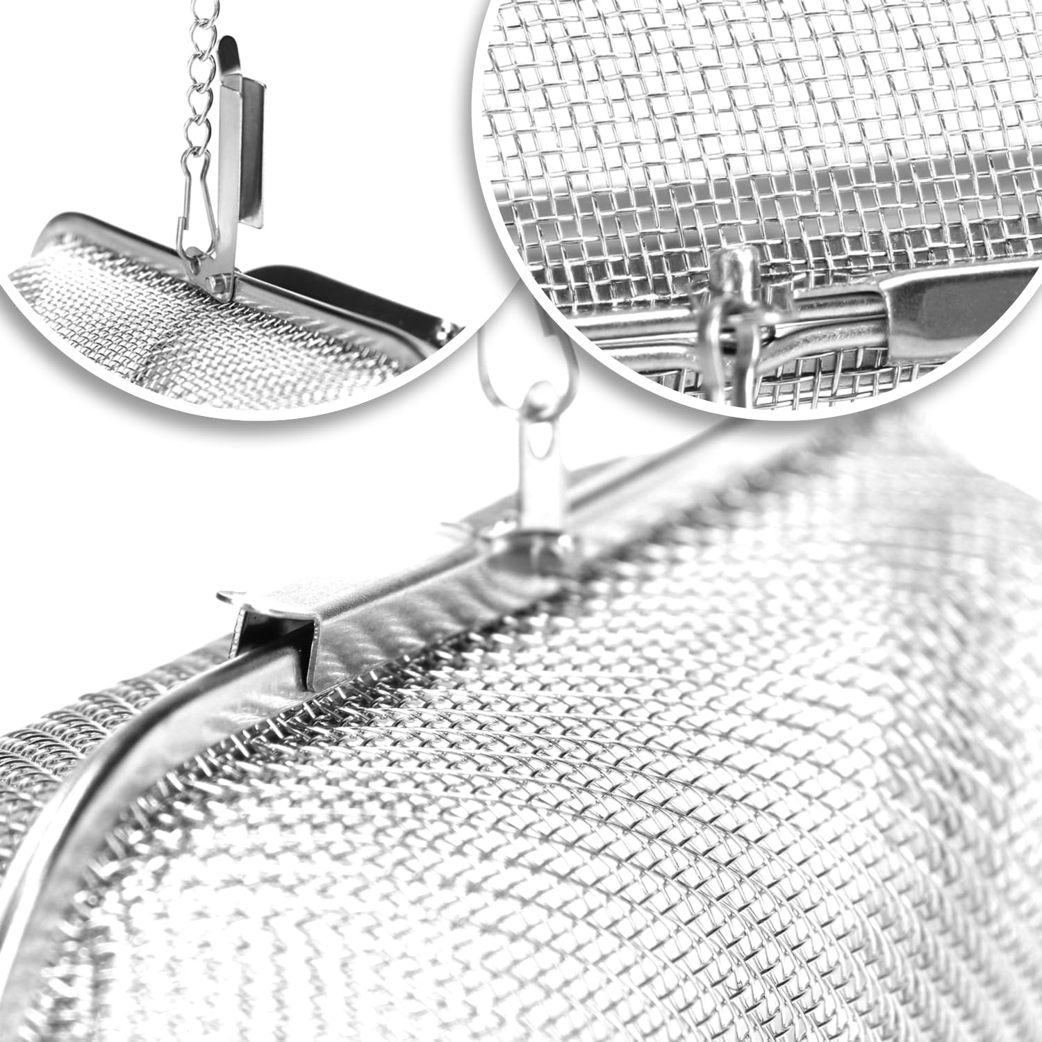COM-FOUR® 2x sitka do herbaty wykonane ze stali nierdzewnej 304, mozna myc w zmywarce - Zaparzacz do herbaty 11 cm do herbaty sypanej, przypraw i ziól - Filtr do herbaty o drobnych oczkach