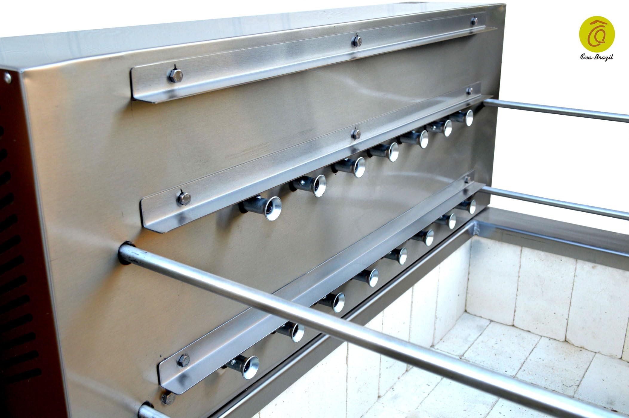 Barbecue a carbone brasiliano, 15 spiedini, di qualità professionale, da banco