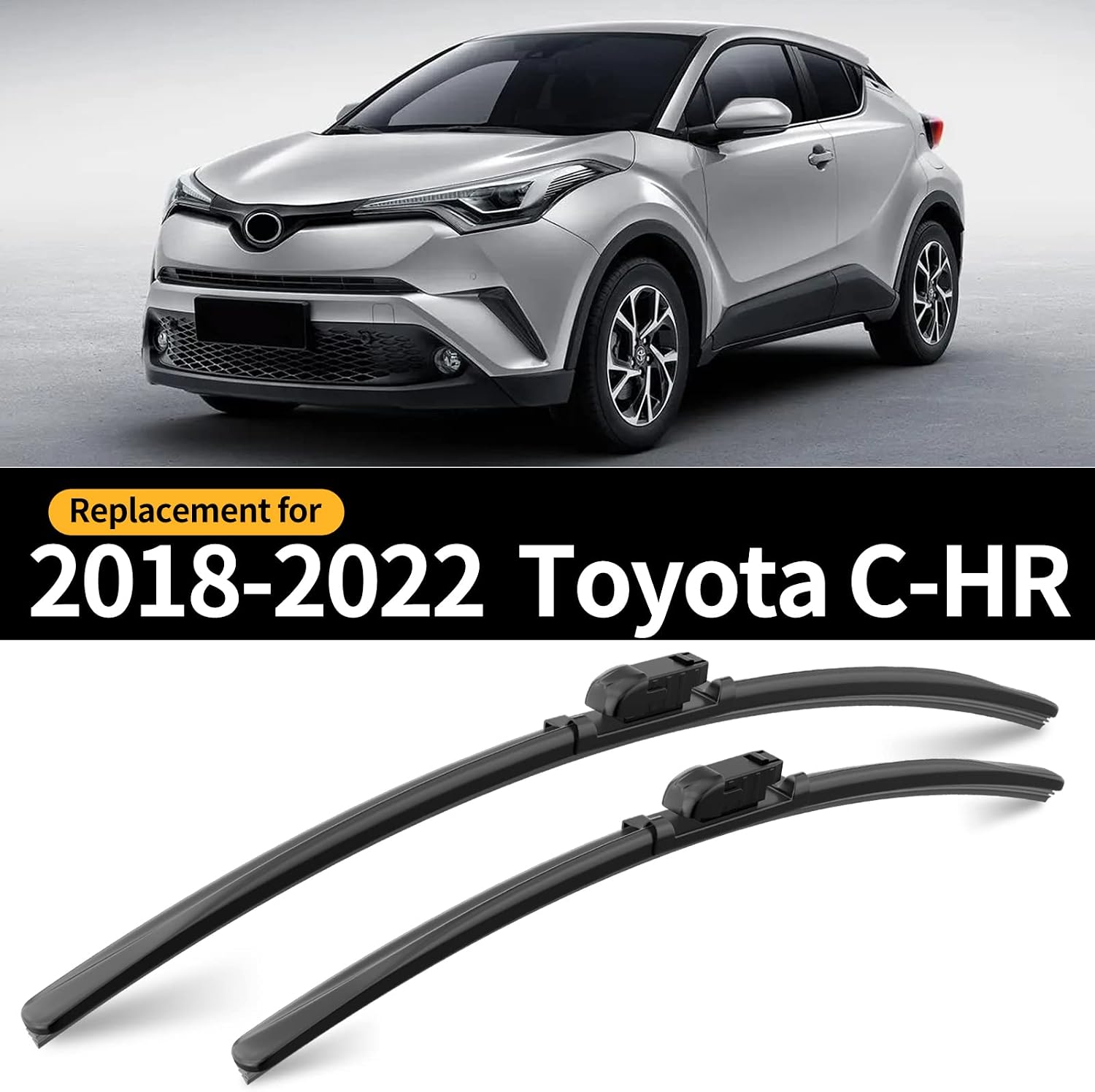 Front and Rear Windshield Wipers for Toyota C-HR 2018-2022 image 2