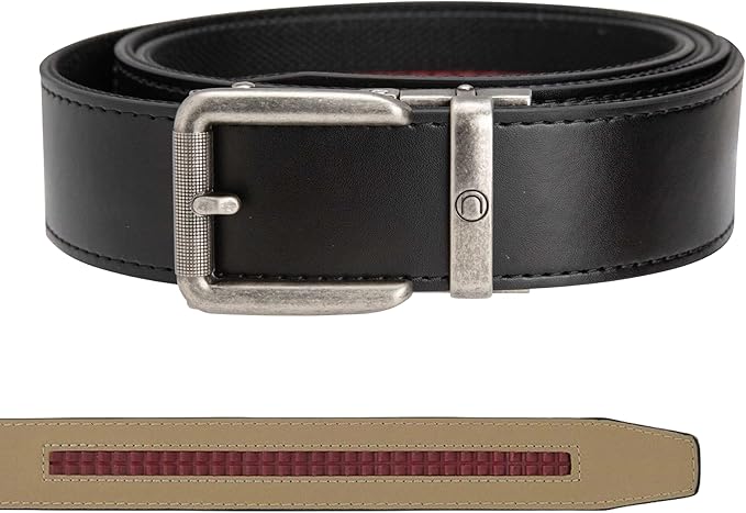 Nexbelt Rogue EDC Tactical Leather Belt – 1.5" Strap, Nylon Backing, Distressed Nickel Buckle – Discreet Stylish CCW Belt