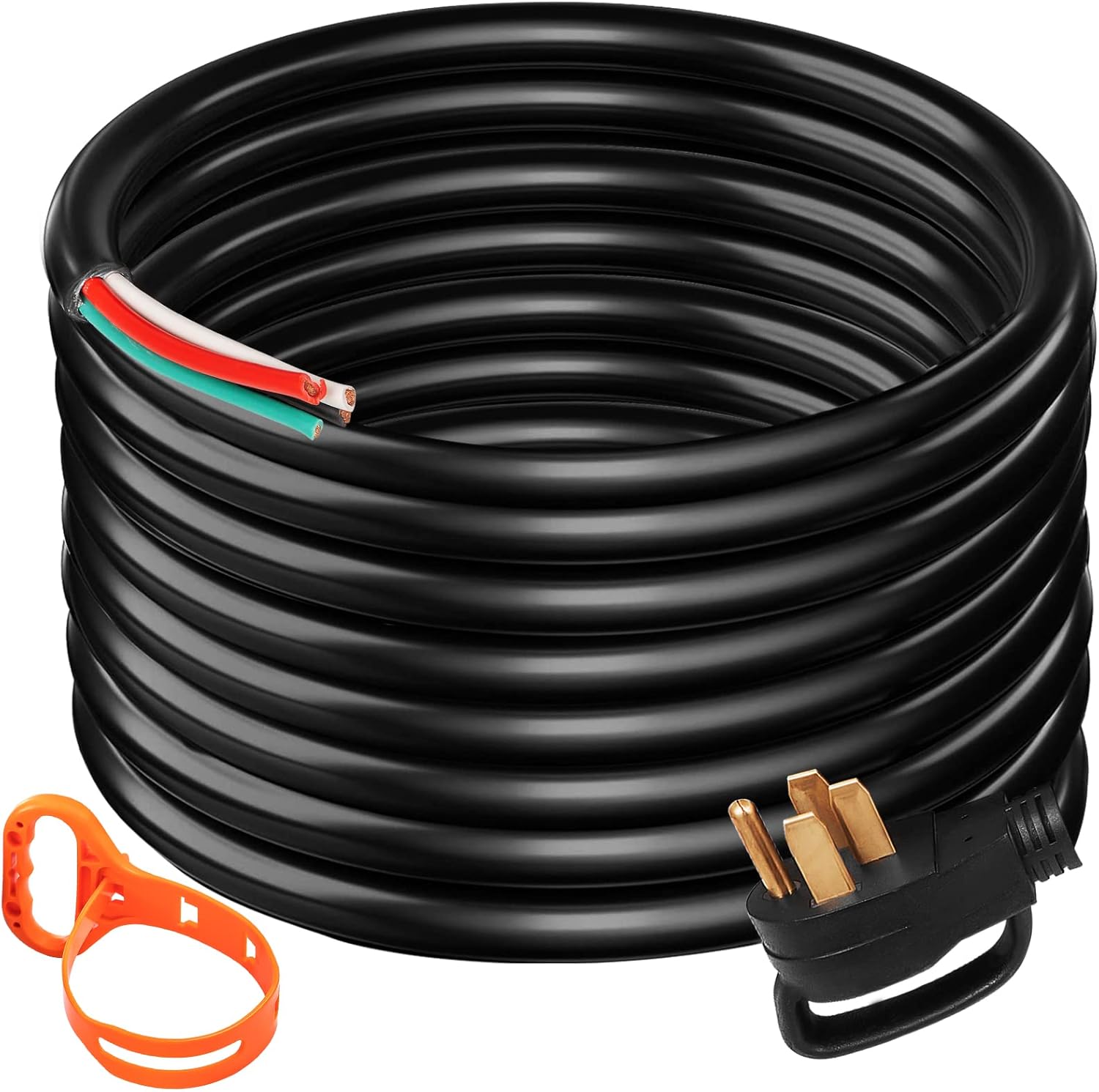 Mophorn 30Ft 50Amp Generator Extension Cord 6 Gauge STW 6/3+8/1 Generator Cord Generator Power Cord N14-50P to Bare Wire Cut Wire Cord Extension Power Cord RV Motor Home Generator Portable 30 ft