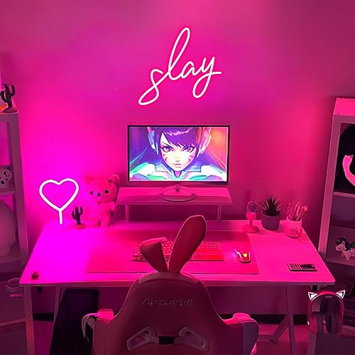 Miniatura 4 de Letrero de neón de bulldog francés, lindo perro, rosa, LED de neón para dormitorio, decoración de habitación de niños, luz nocturna para cachorros,