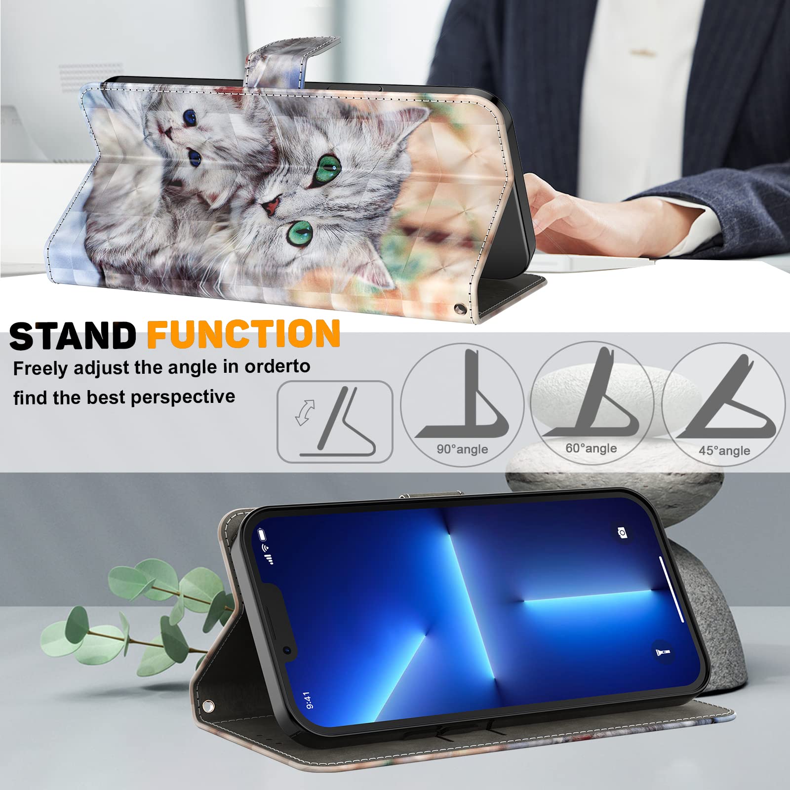 PU Leder Flip-Hülle Für Xiaomi Redmi 13C/Poco C65 – Mit Kartenfächern, Magnetverschluss & Kickstand