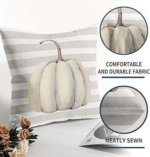 Miniatura 59 de Juego de 2 fundas de almohada de otoño de 18 x 18 pulgadas, diseño de calabaza, girasol, girasol, Acción de Gracias, decoración para exteriores