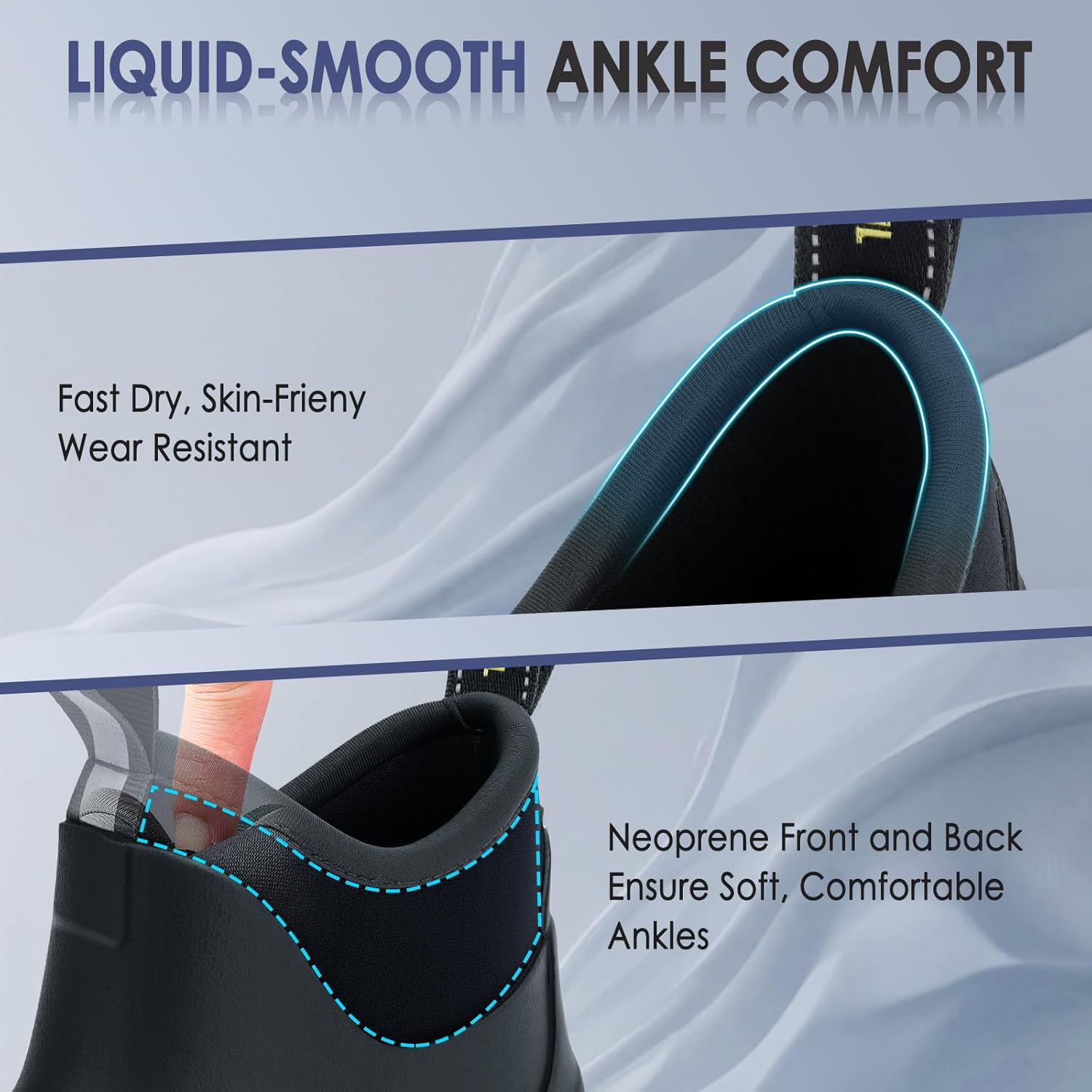 Kalkal Women's Deck Boots, Waterproof Ankle Rain Boots Fishing Boots with High Traction, Women's Rubber Boots For Gardening Fishing Boating Camping - Image 6