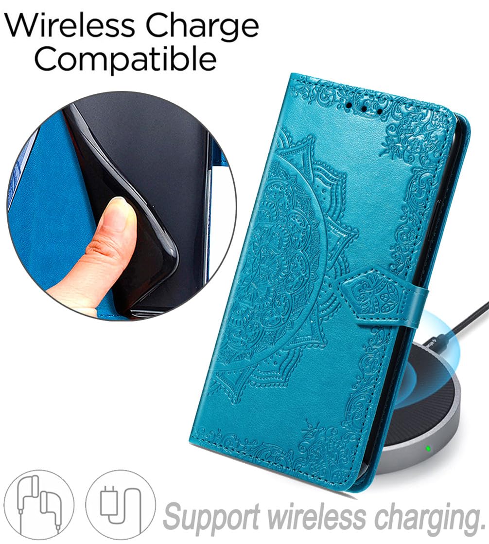 Custodia A Portafoglio Betterfon Con Fiori Per Google Pixel 8 Pro, Pelle PU Rossa, Supporto E Slot