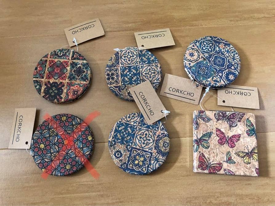 Amazon.co.jp: スペインお土産 コルク コンパクトミラー 小分け