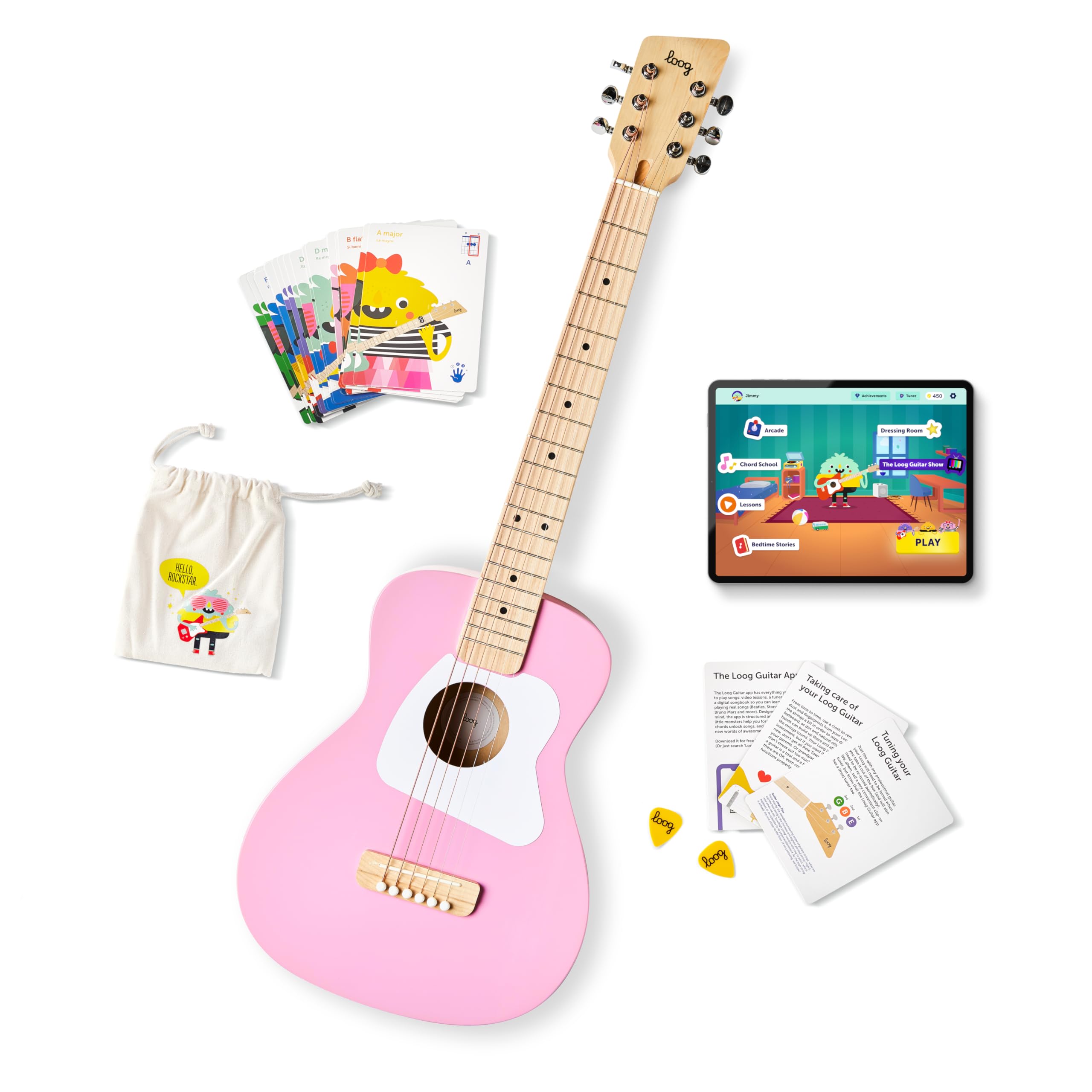 Amazon.com: Loog Pro VI Acoustic kids real guitar for