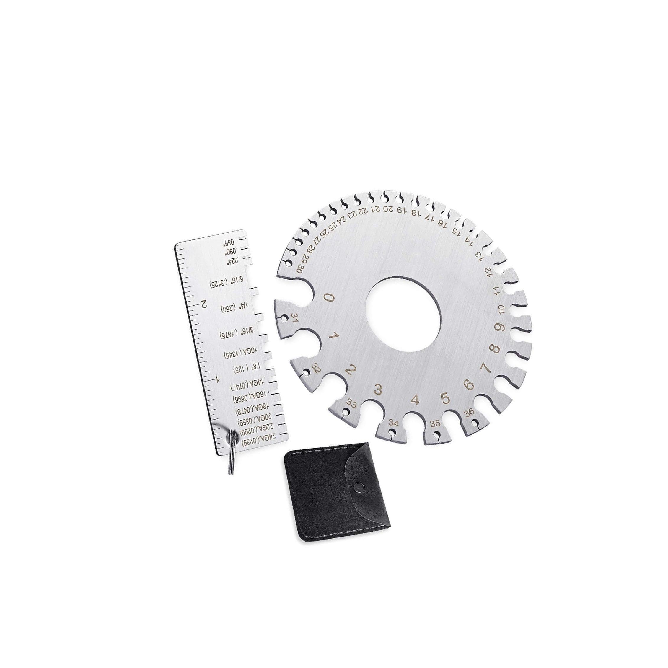 Cydzsra Metal Sheet Guage Practical Welding Thickness Gauge Reliable Sturdy Easy To Measuring Tool And Round Ruler Has Diameter Of 8.5 Centimeters. Metal
