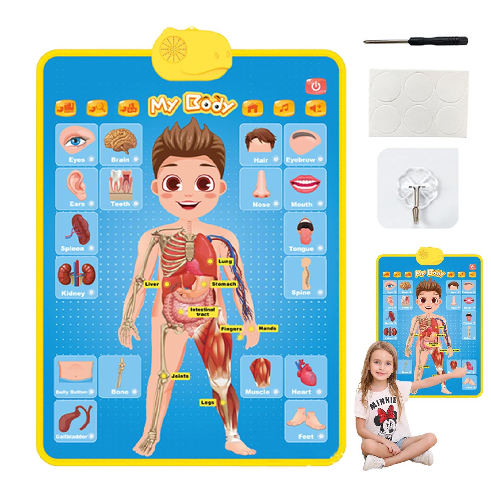 Alphabet Posters for Classroom Wall – Electronic Musical Alphabet and Numbers Wall Chart for Preschool Age
