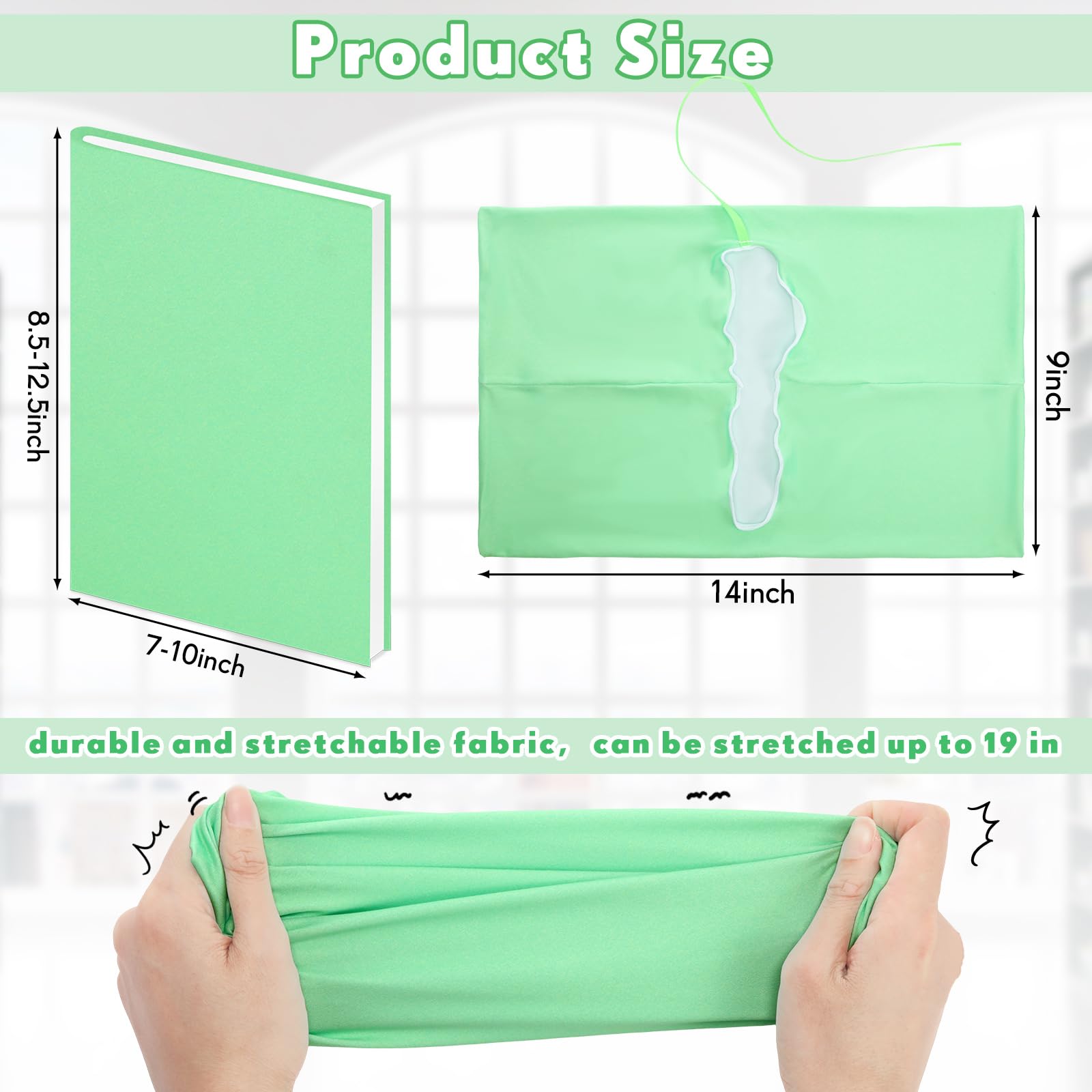 PerKoop 12 copertine per libri Jumbo, in tessuto elastico, lavabili, riutilizzabili, per la maggior parte dei libri con copertina rigida, 12 colori (22,9 x 28,9 cm)