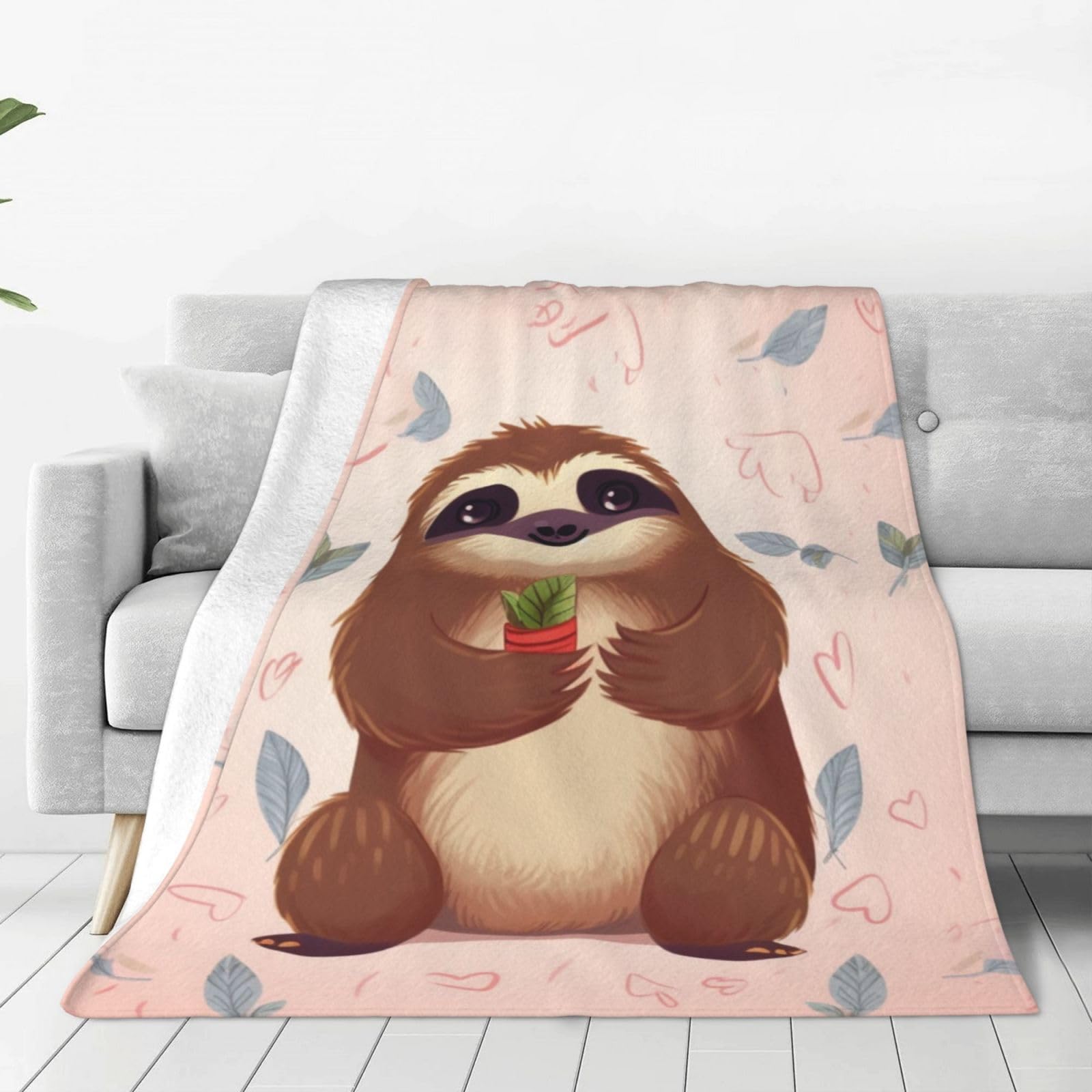 Couverture micro polaire paresseux chaude en peluche légère