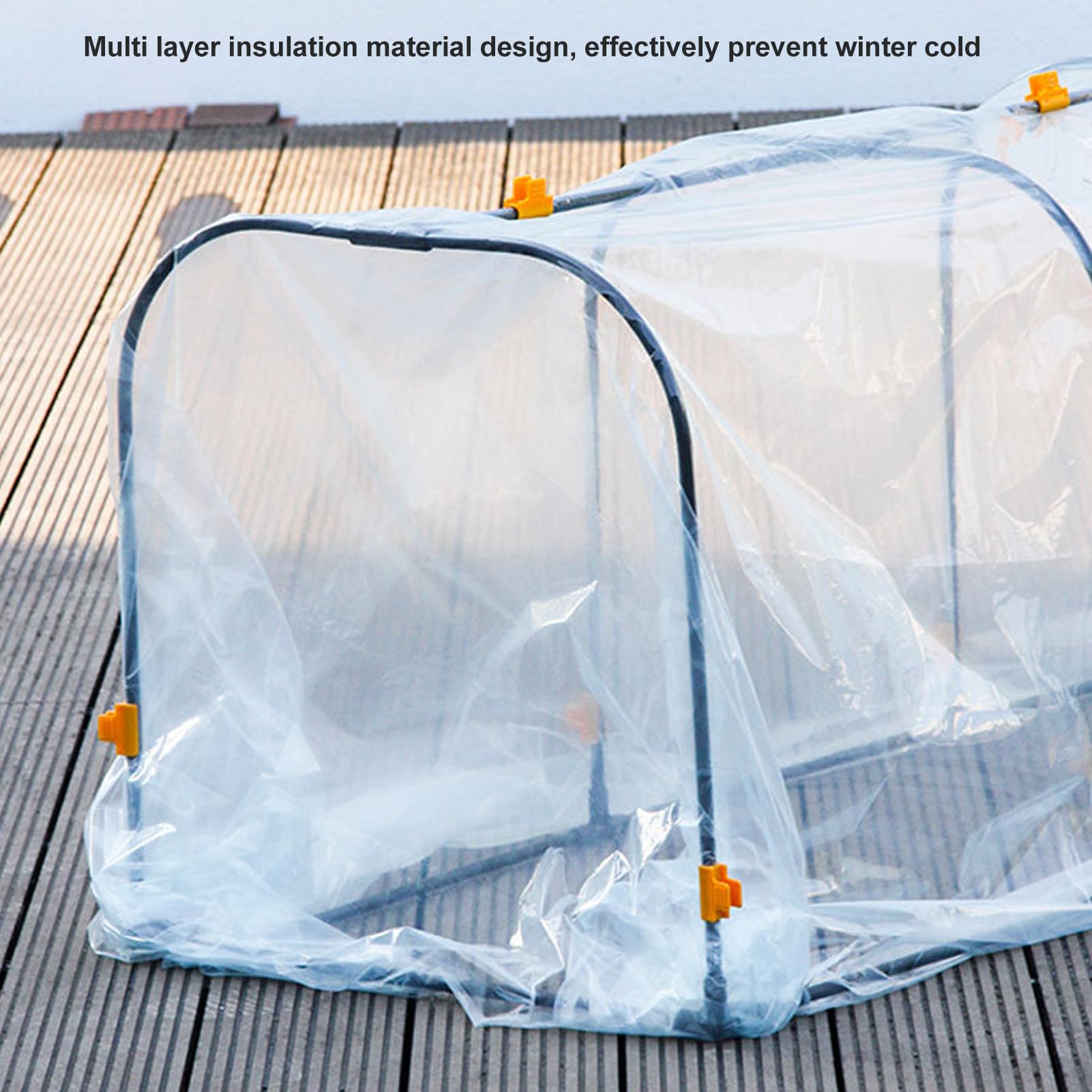 Kit de Calentamiento de Invierno de Película de Invernadero de Plástico Transparente para Protección contra Heladas, Fácil Instalación para Jardinería en Balcones, Fuerte Apoyo para el