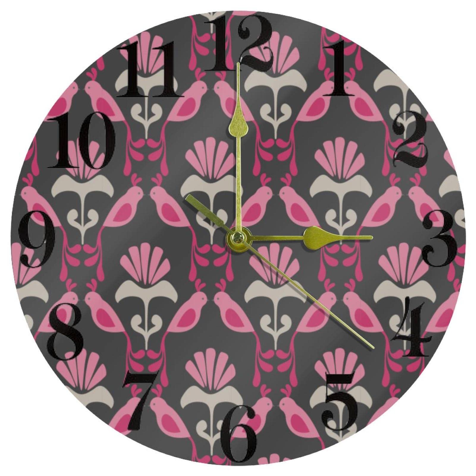 Horloge murale ronde anti-bruit pour cuisine et bureau avec quartz silencieux