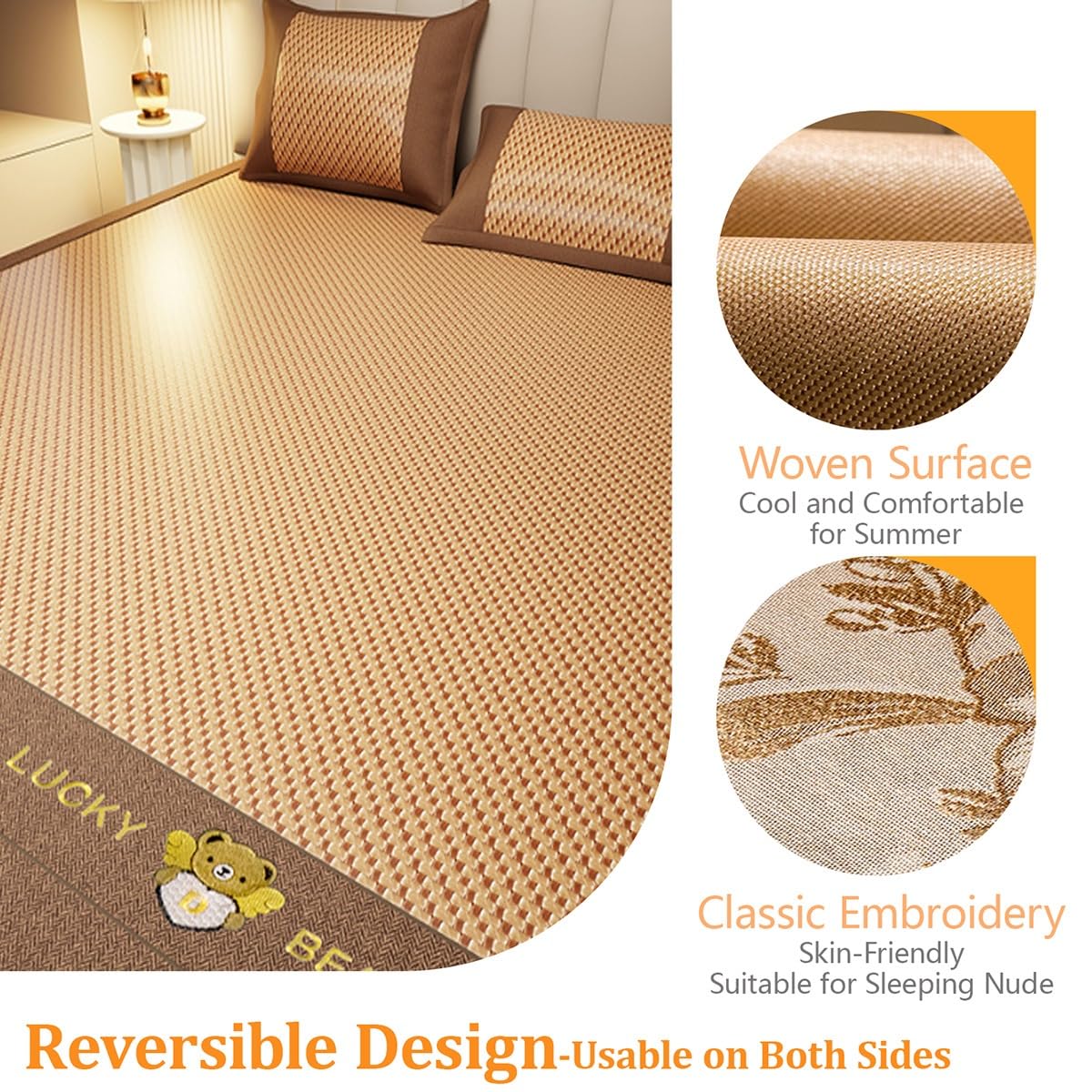 Colchoneta de Verano Plegable Refrescante – Funda de Cama de Seda Fría, Almohadilla Transpirable Anti Sudor, Colchón Ligero para Hogar y Viaje(Blue2,150 * 200cm/59 * 78.7in)