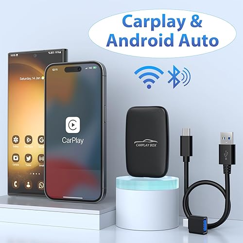 Miniatura 2 de Adaptador inalámbrico CarPlay 2 en 1 y adaptador inalámbrico Android Auto para autos CarPlay con cable de fábrica, dongle inalámbrico CarPlay