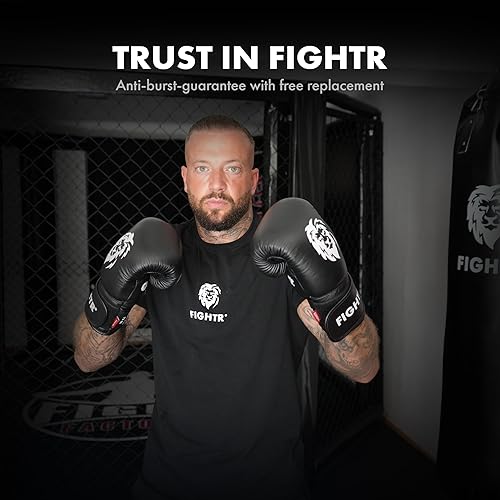 Miniatura 6 de FIGHTR Guantes de boxeo profesionales hechos de cuero genuino  hombres y mujeres  para boxeo, artes marciales mixtas, artes marciales 10, 12, 14, 16