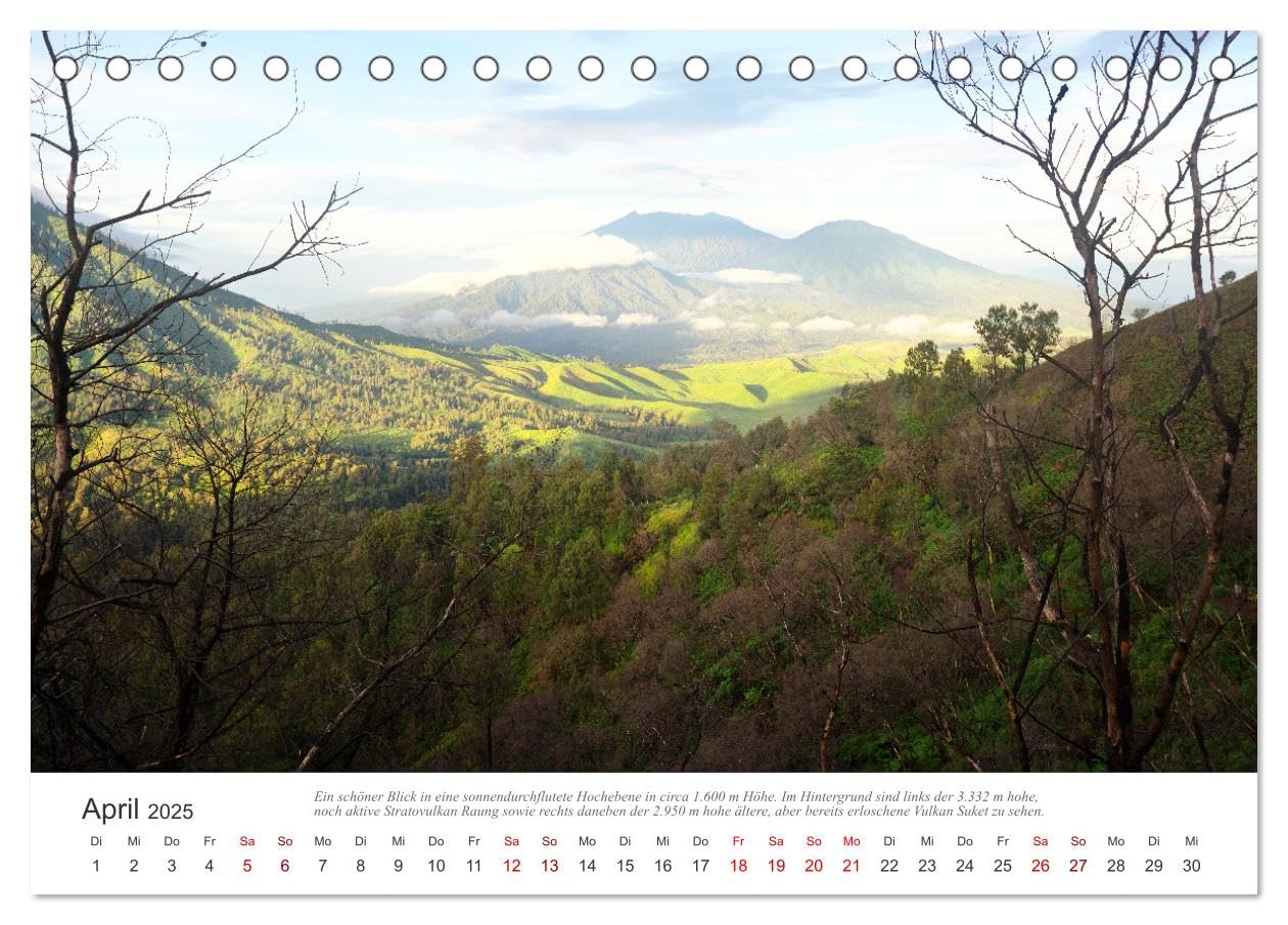 JAVA Natur pur (Tischkalender 2025 DIN A5 quer), CALVENDO Monatskalender: Java, eine der vier großen Sundainseln, lockt Besucher aus aller Welt an. (CALVENDO Natur)