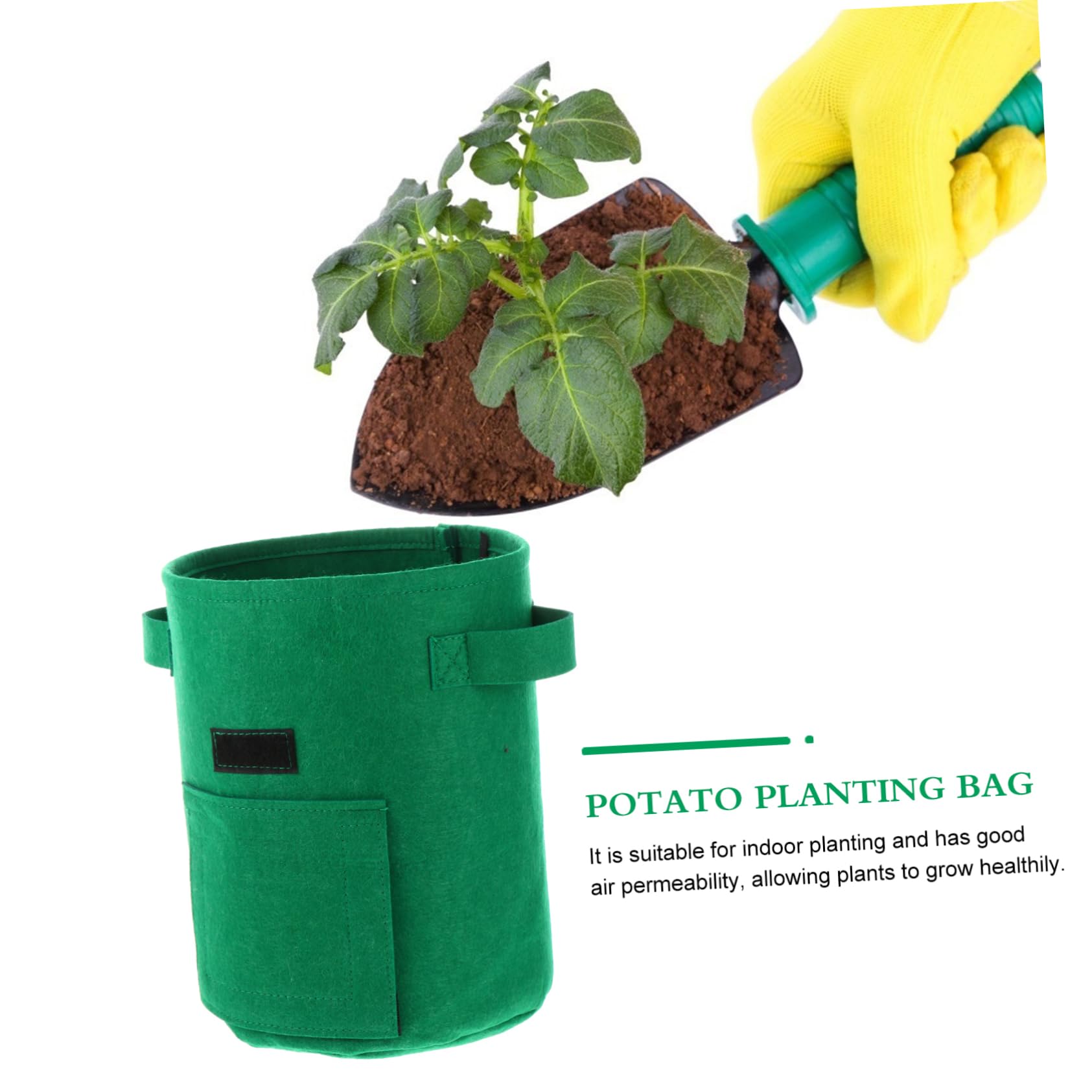 BESTonZON 2 Sätze Pflanzsack Vliesstoff Gallonen Kartoffel Und Süßkartoffel Pflanztaschen Mit Sichtfenster Und Stabilem Wiederverwendbar Und Atmungsaktiv Für Garten Und 2 Stücke * 2