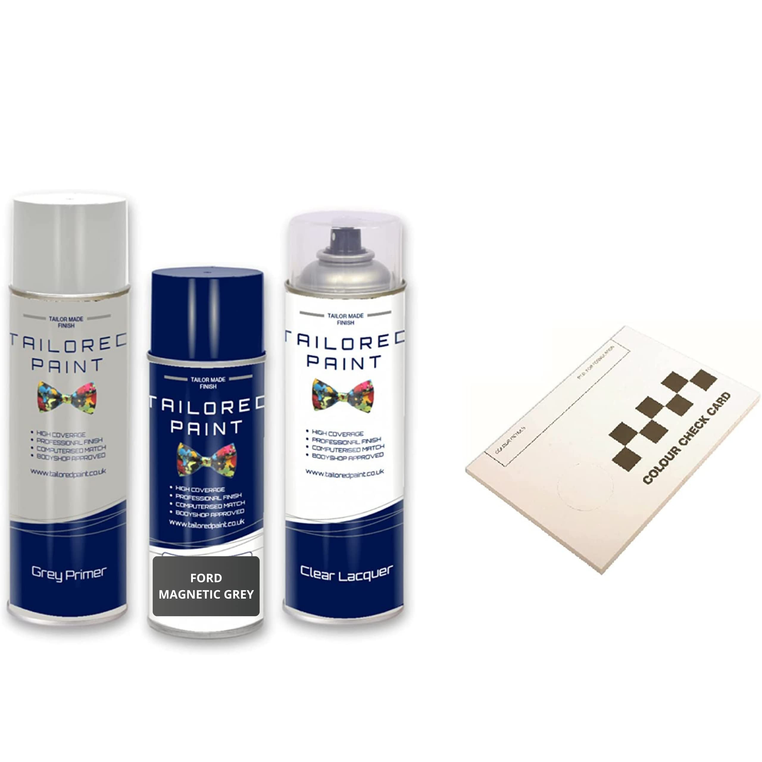 Tailored Paint Magnetic Grey Metallic M7325 Aerosol Spray Paint For Ford Kuga 2018-Present Quality Stone Chip Scratch Repair (Aerosol Spray Paint, Lacquer + Primer)