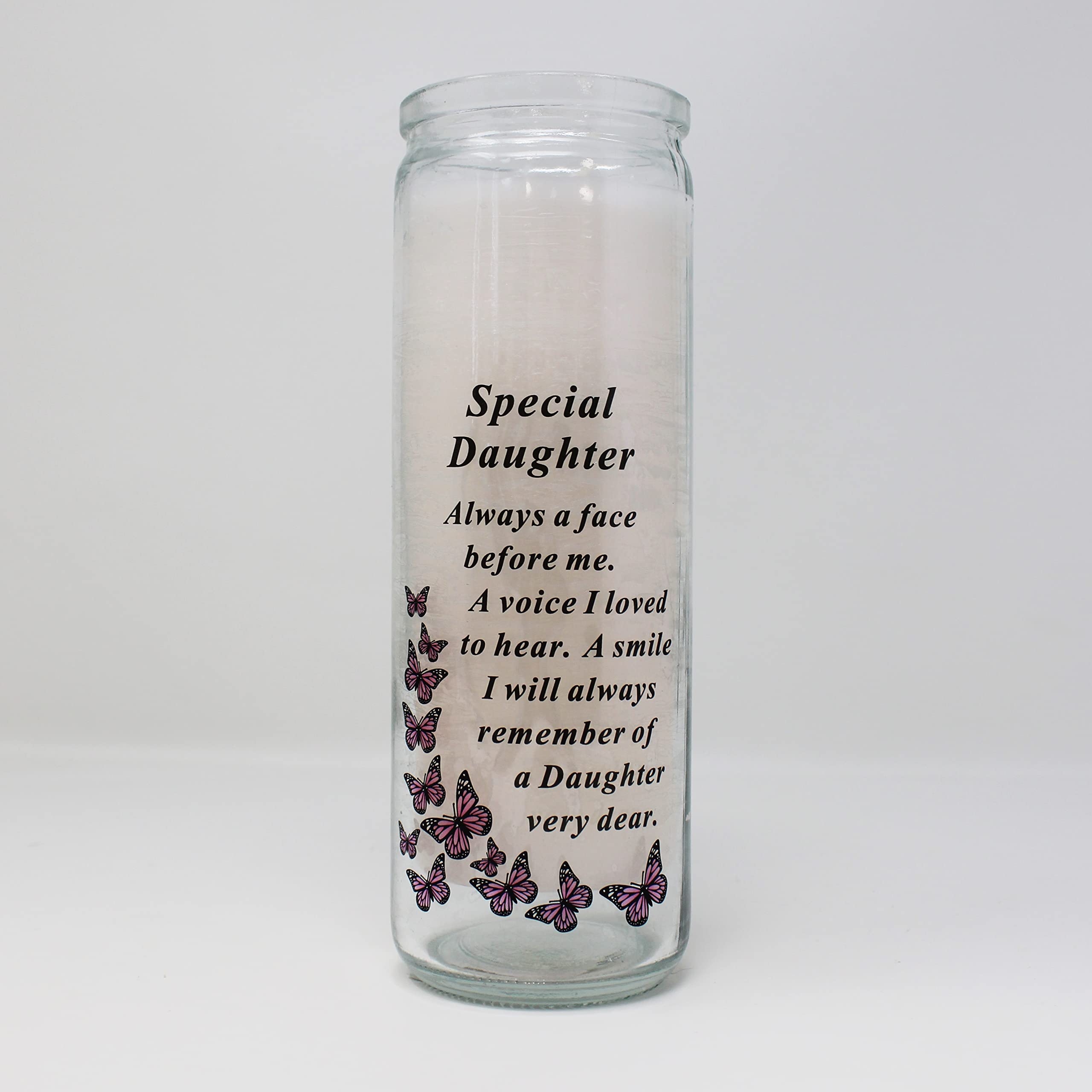 David Fischhoff Memorial Sentiment Graveside Glass Candle - Special Daughter