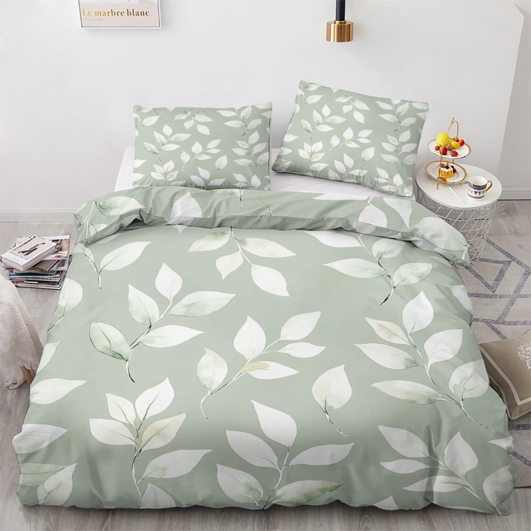 Parure de lit 220x240 avec housse de couette imprimée et 2 taies